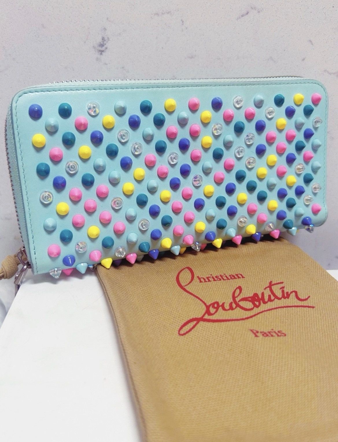 Christian Louboutin Authentic Christian Louboutin Panettone Spiked Pastel Wallet Size ONE SIZE - 3 Thumbnail