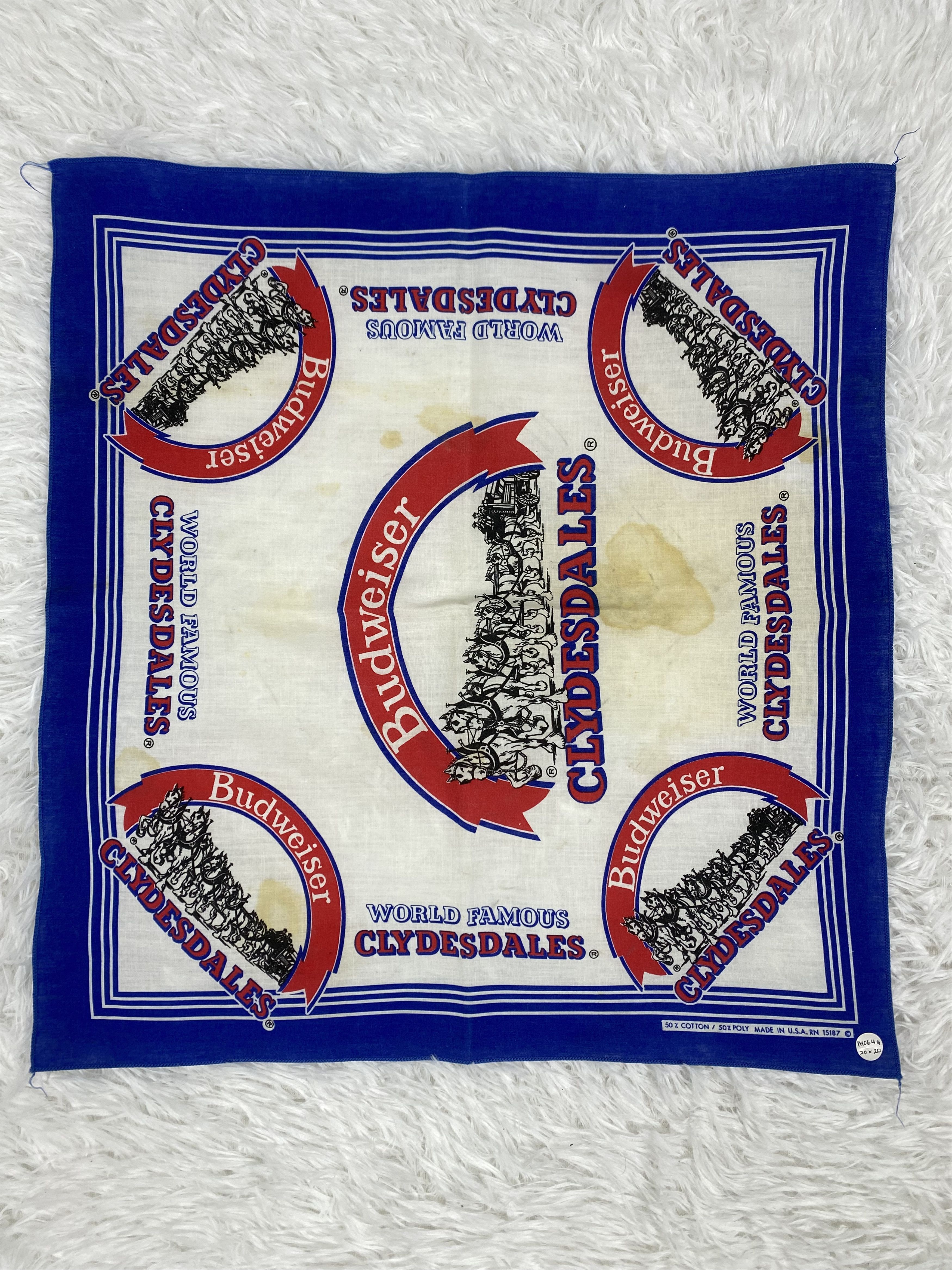 Budweiser × Vintage Vintage Budweiser Handkerchief Neckerchief PH0644 Size ONE SIZE - 3 Thumbnail