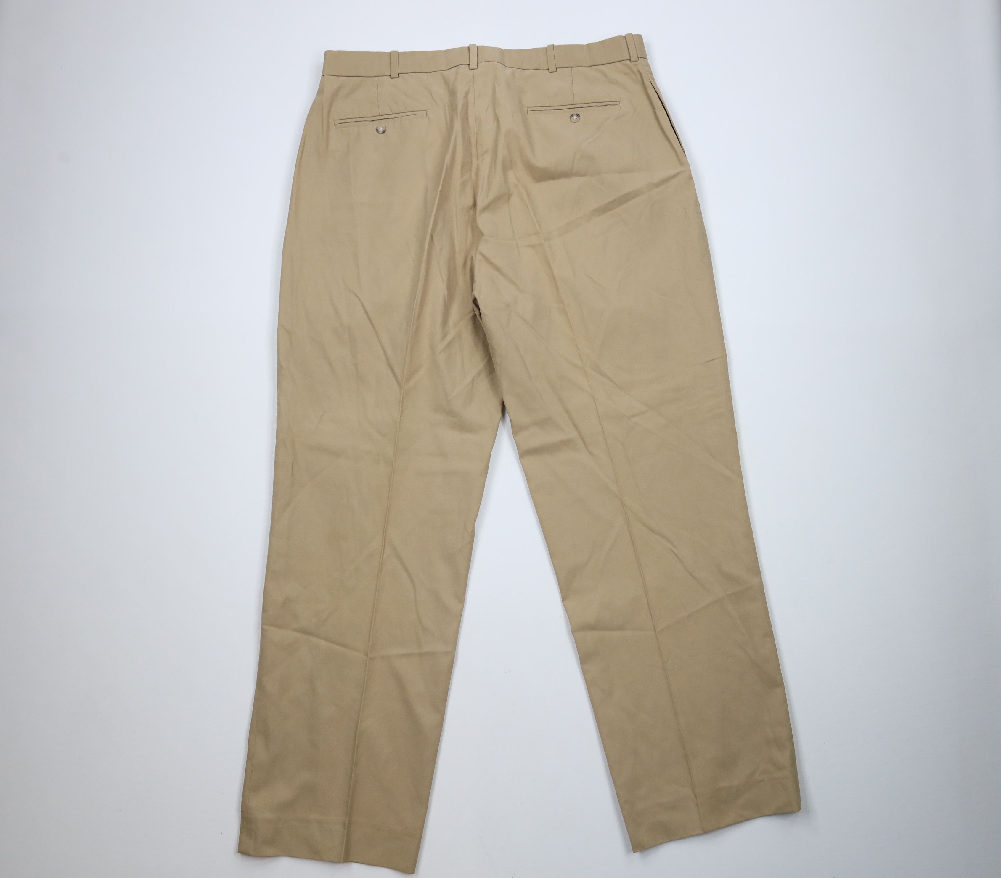 Ralph Lauren × Vintage Vintage 90s Ralph Lauren Blend Wide Leg Chino Pants Beige Size US 38 / EU 54 - 7 Thumbnail