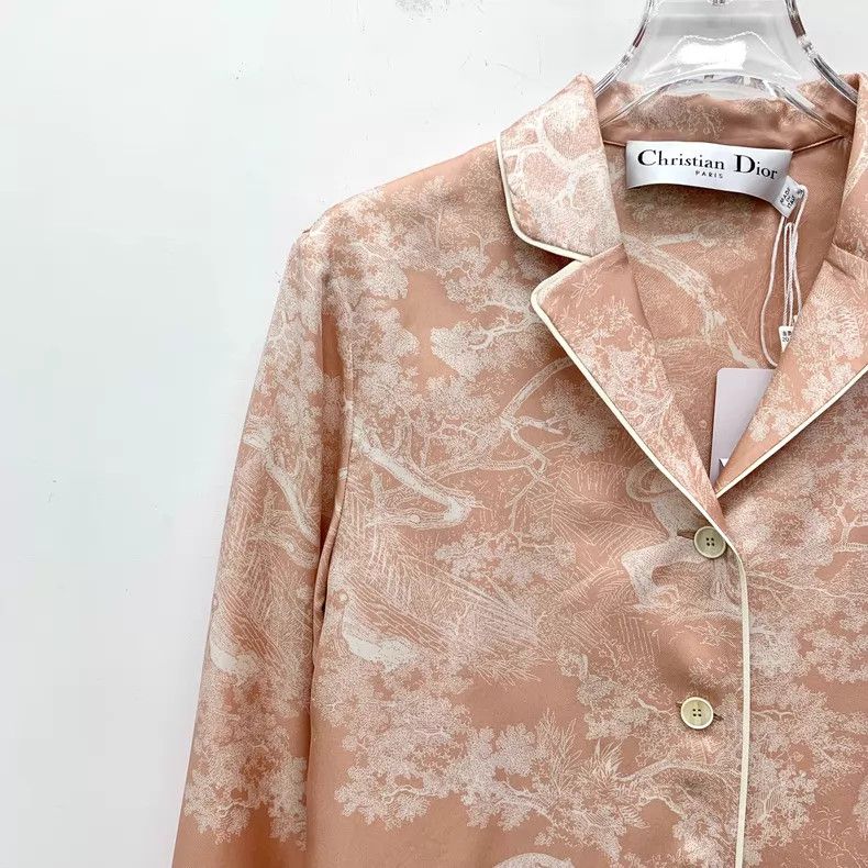 Dior Dior Pink animal jungle printed mulberry silk lapel single Size 4XL / US 24-26 - 3 Thumbnail