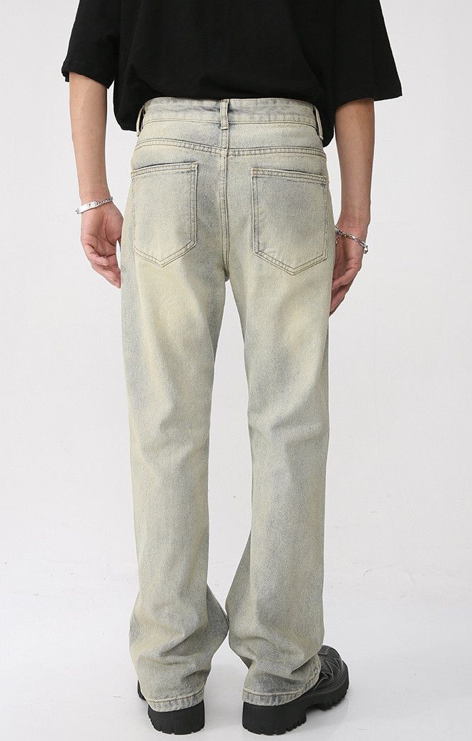 Japanese Brand × Jean Vintage washed distressed flared straight jeans Size US 32 / EU 48 - 6 Thumbnail