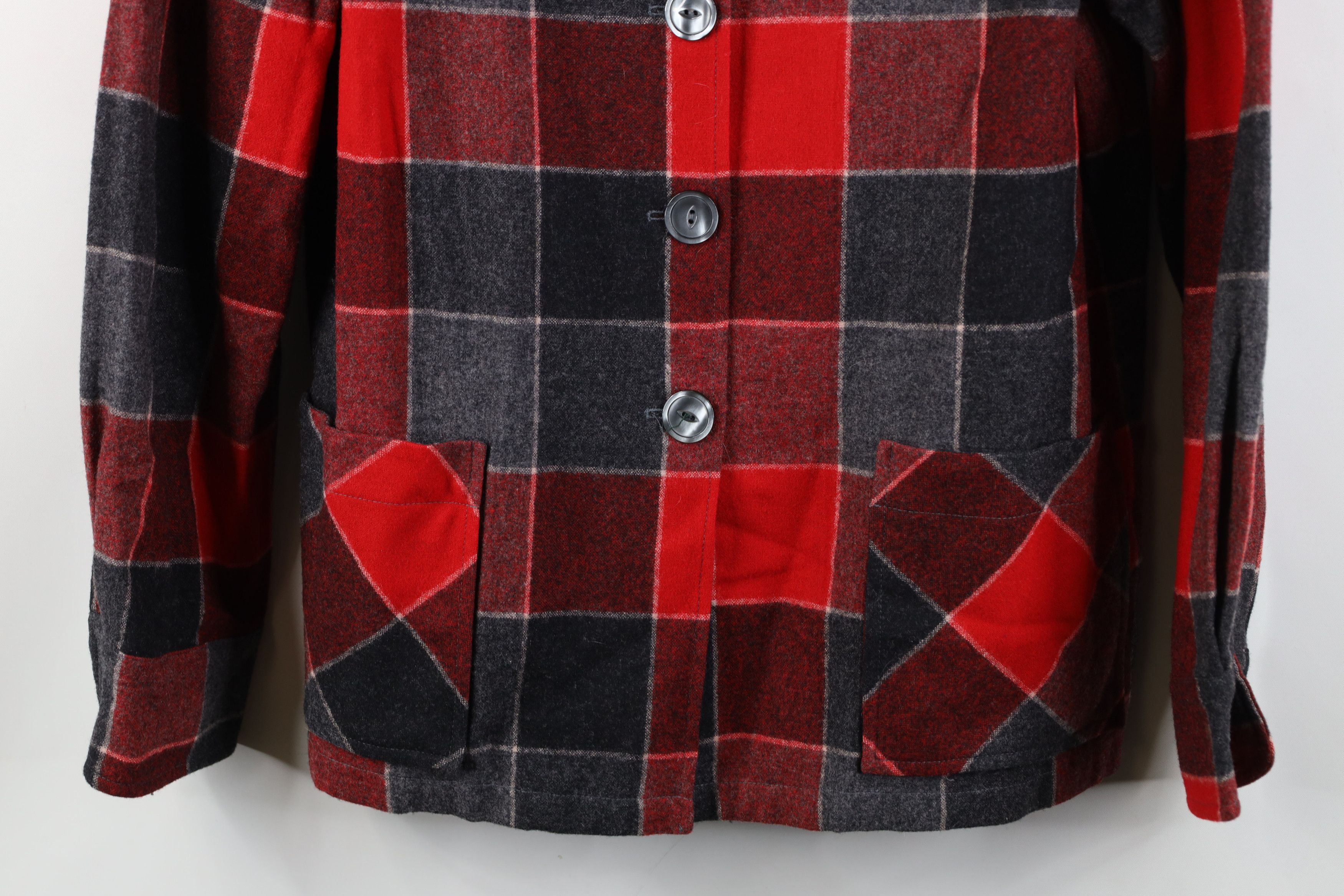 Pendleton Vintage 90s Pendleton Button Shirt Blazer Jacket Red Plaid Size L / US 10 / IT 46 - 3 Thumbnail