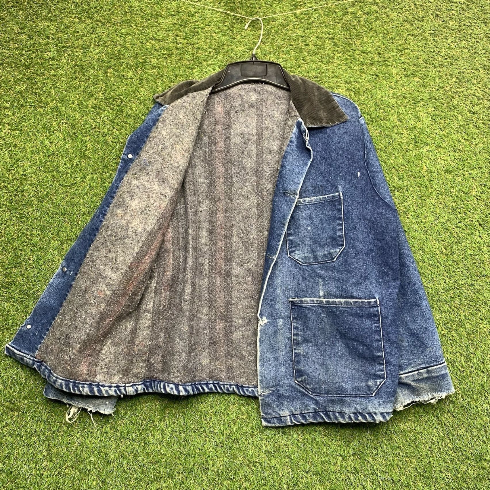 Sears VINTAGE Denim Chore Jacket Mens XL Blue Wool Lined 60s Sears Workwear USA Theme 1960s Gift Sized XL Mens Size US XL / EU 56 / 4 - 4 Thumbnail