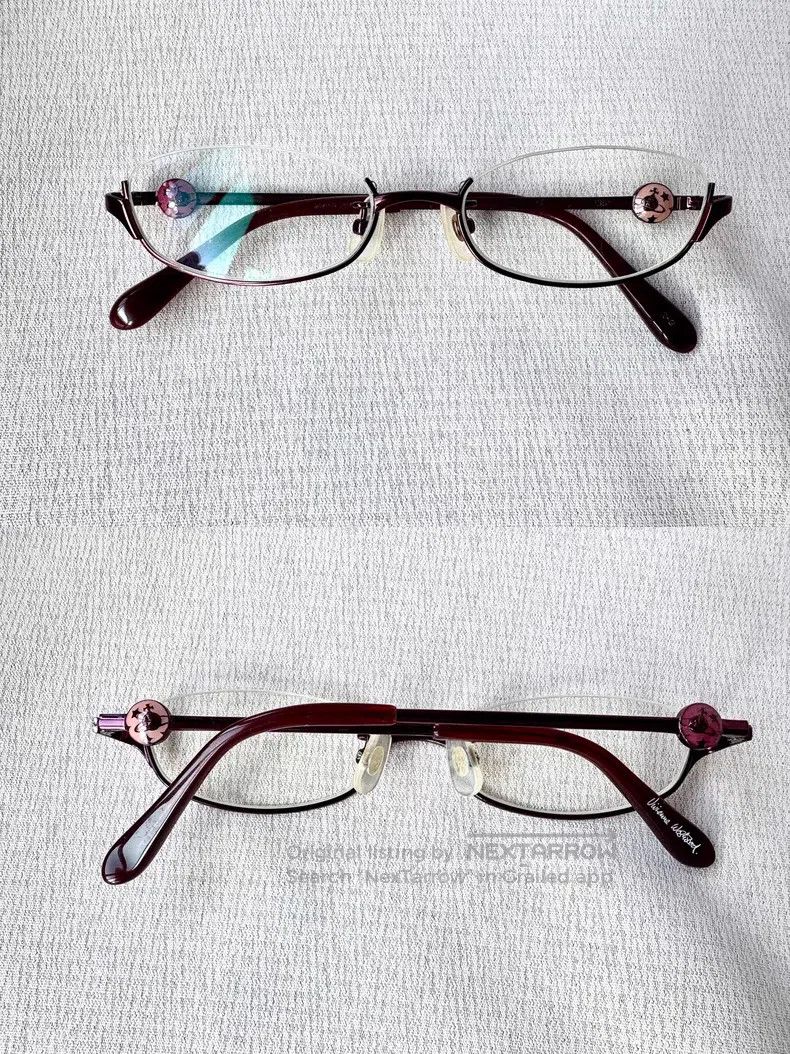 Vivienne Westwood Vivienne Westwood Burgundy Semi-Frame Saturn Glasses Size ONE SIZE - 7 Thumbnail