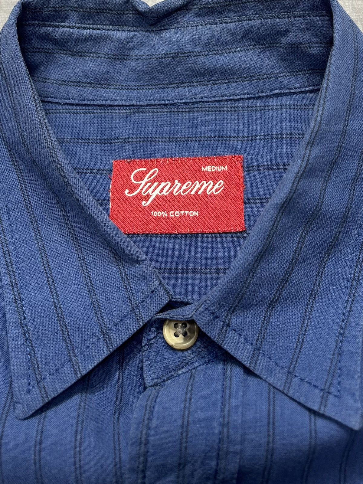 Supreme Vintage Supreme Pinstriped Button Up (SS09) Size US M / EU 48-50 / 2 - 3 Thumbnail