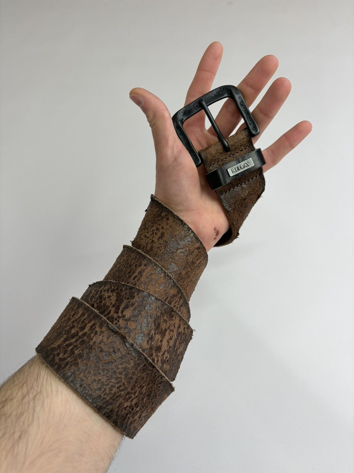 Hysteric Glamour Vintage Replay Distressed Leather Belt Archive Italian Brand Size 34 - 2 Thumbnail