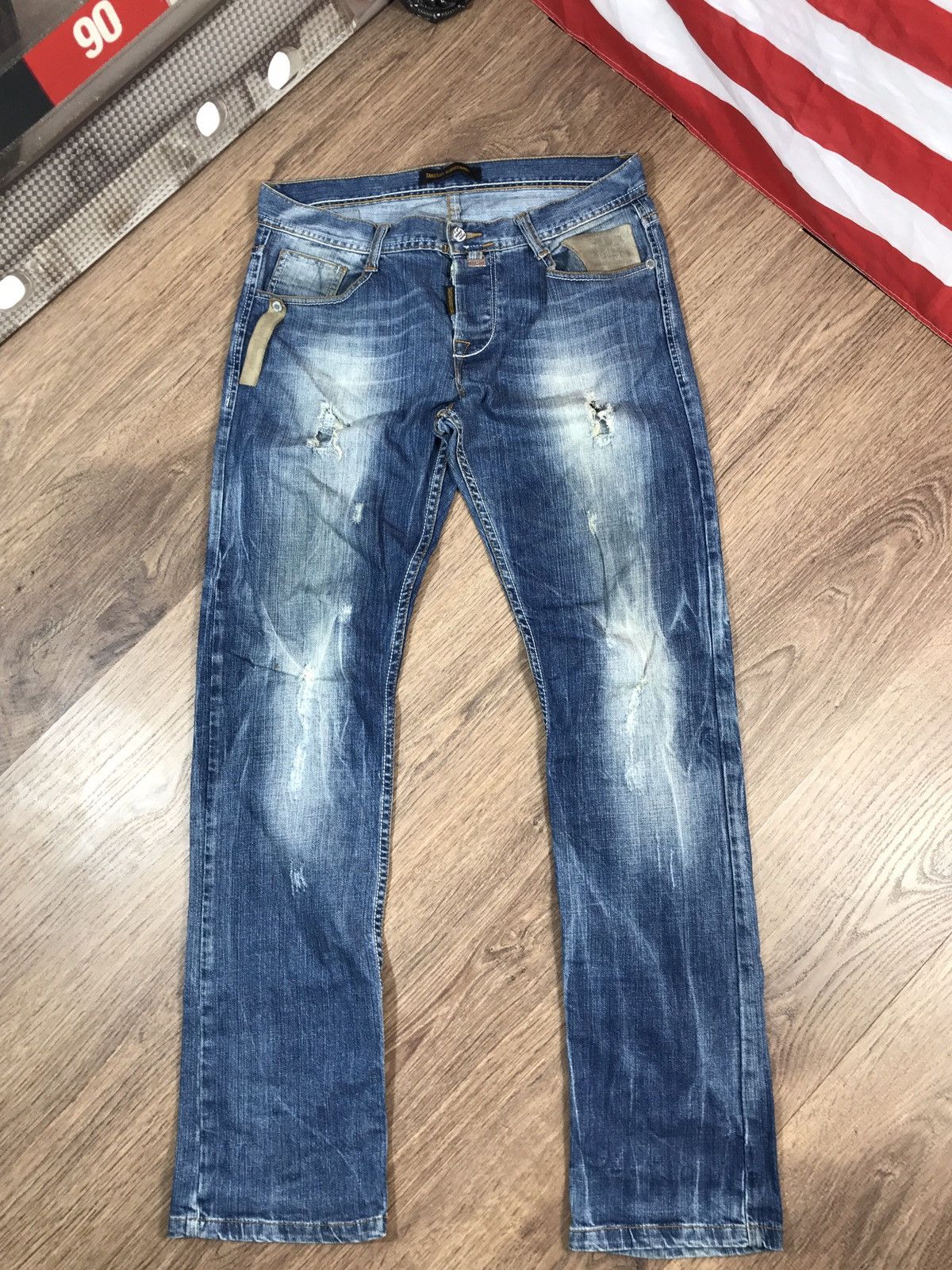 Japanese Brand × Takeshy Kurosawa × Vintage Vintage Takeshy Kurosawa Distressed Jeans Japanese Style Size US 34 / EU 50 - 1 Thumbnail