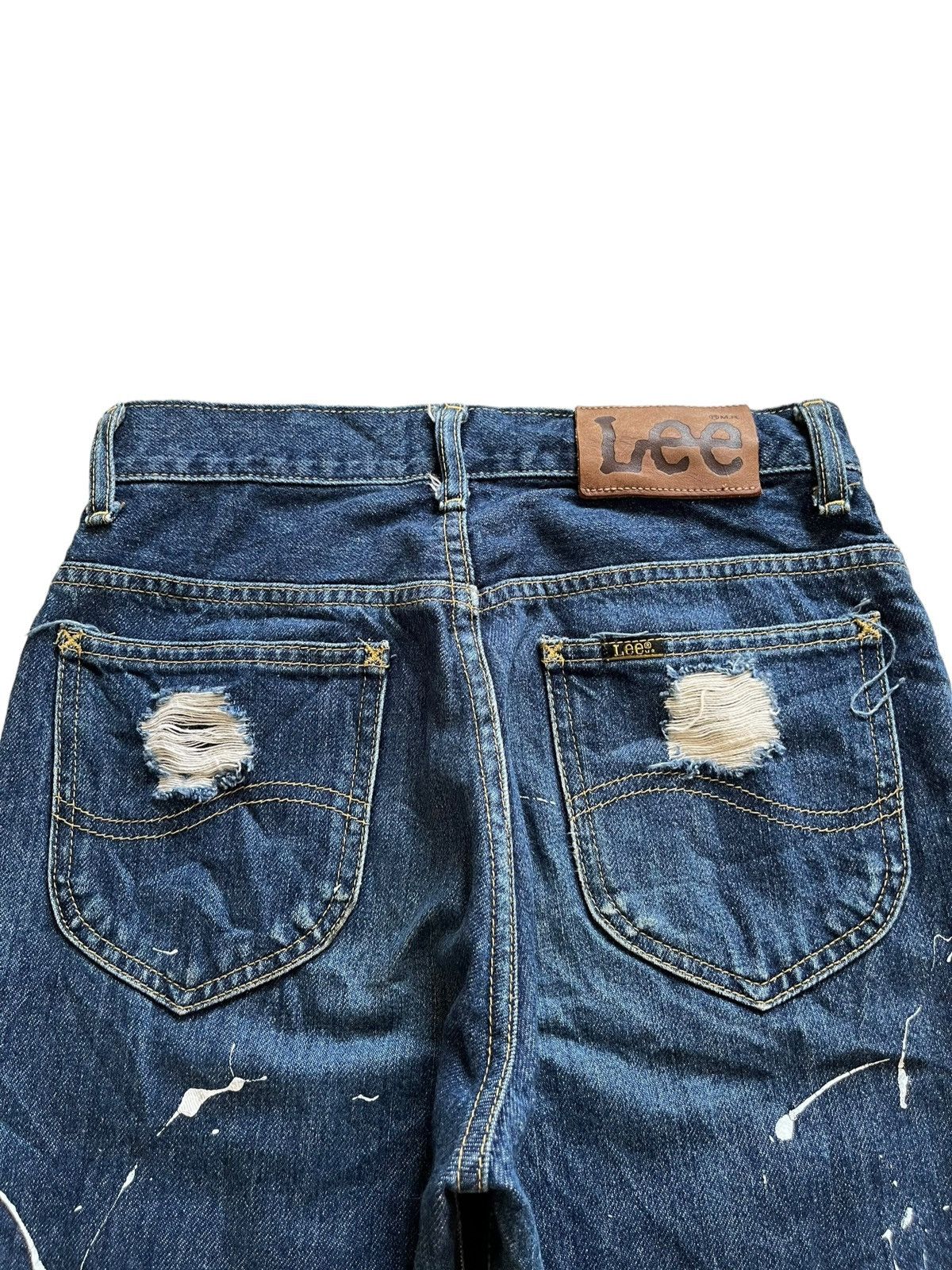 Edwin × Lee Vintage Japanese Lee Sanforized Splatter Ripped Flare Jeans Size 26" / US 2 / IT 38 - 8 Thumbnail