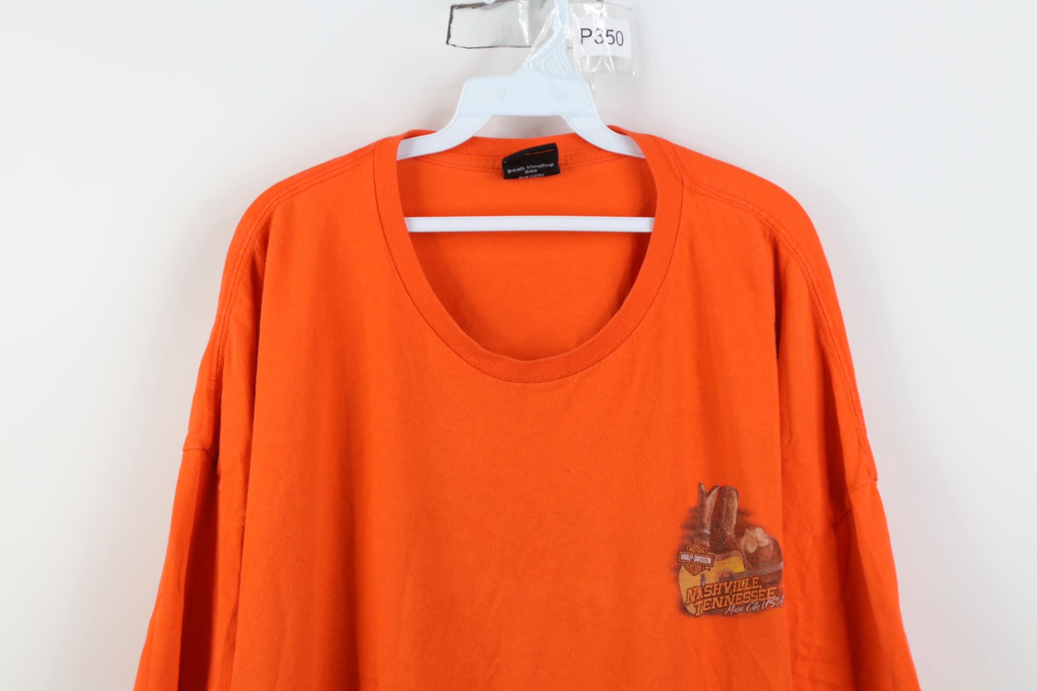Harley Davidson Y2K Harley Davidson Nashville Tennessee Dogs T-Shirt Orange Size US XXL / EU 58 / 5 - 2 Thumbnail