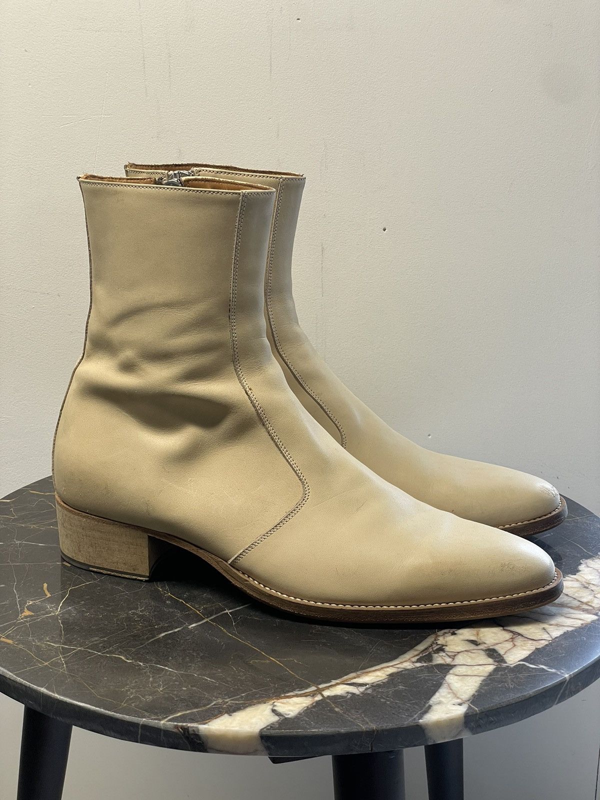 From The First Luca Natural Leather Side Zip Boots From The First Size US 13 / EU 46 - 1 Thumbnail