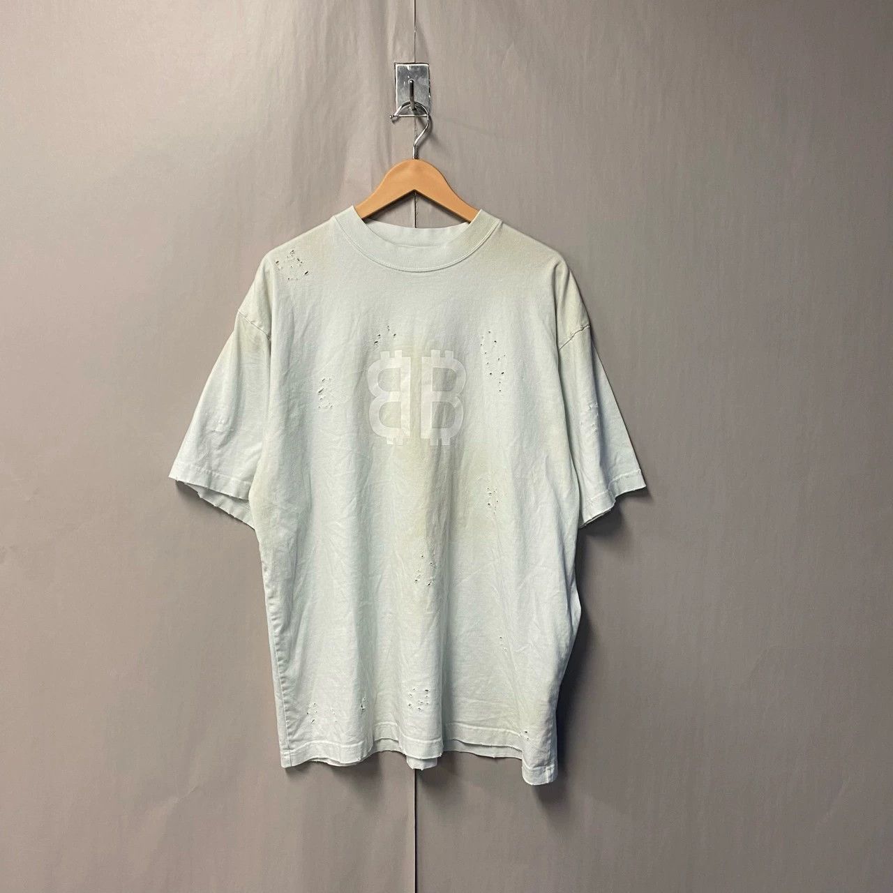 Balenciaga Bitcoin Distressed T-shirt