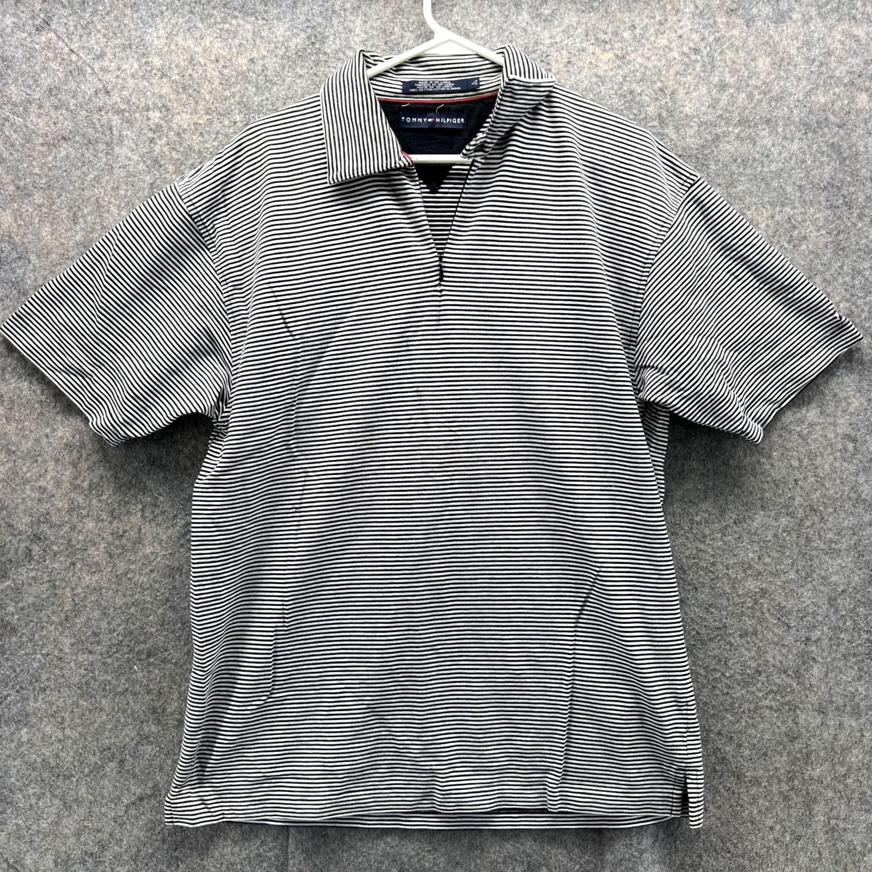 Tommy Hilfiger Tommy Hilfiger Polo Shirt Men L Blue White Striped 1/4 Zip Casual Cotton Shirt Size US L / EU 52-54 / 3 - 2 Thumbnail