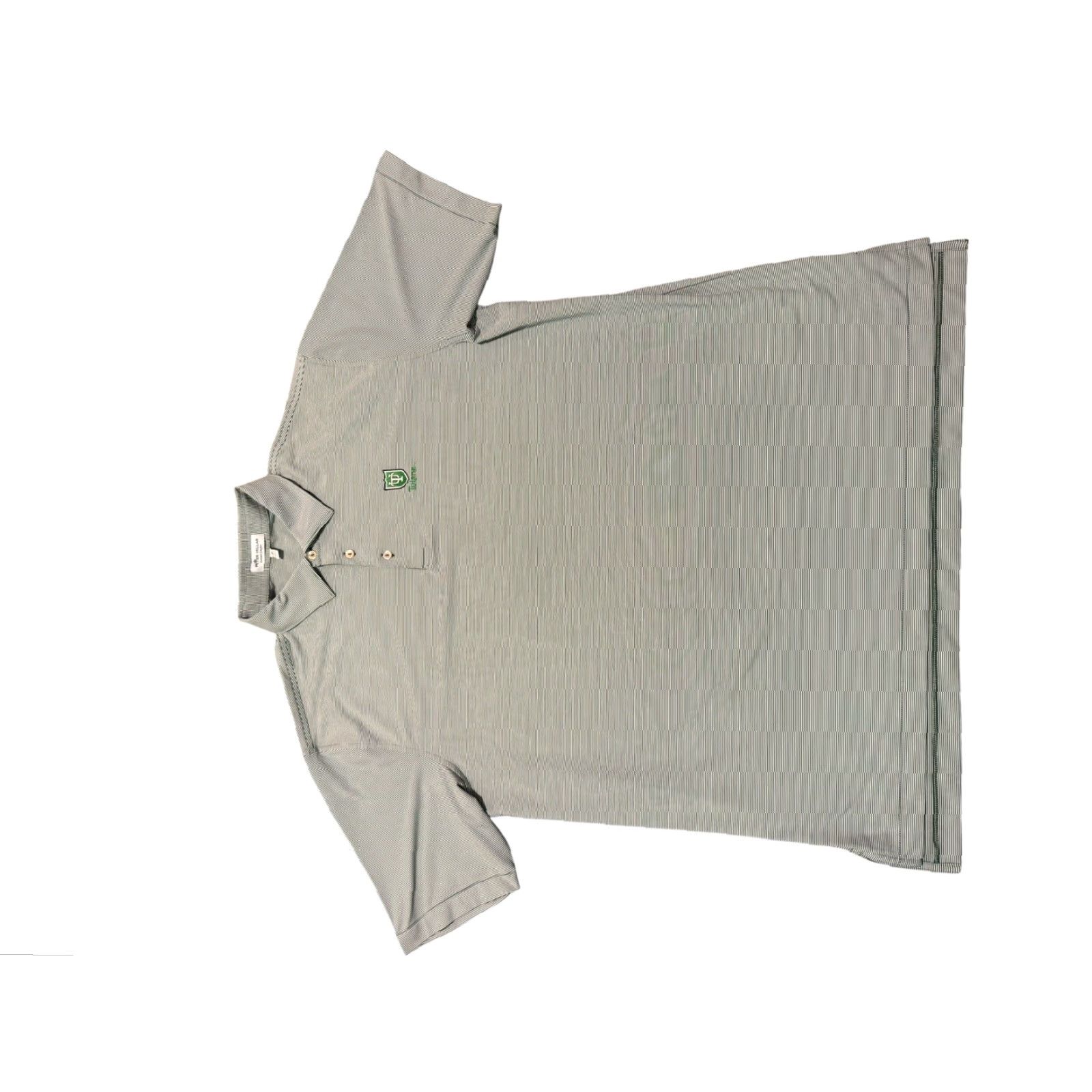 Peter Millar VINTAGE Peter Millar Tulane University Green Wave Polo Shirt XL Summer Comfort Stripe Mens XL Green Polo University Shirt Size US XL / EU 56 / 4 - 3 Thumbnail