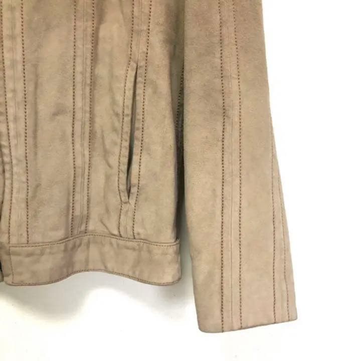 Gucci GUCCI Suede Leather Single Rider Jacket Beige 48 Size US M / EU 48-50 / 2 - 5 Thumbnail