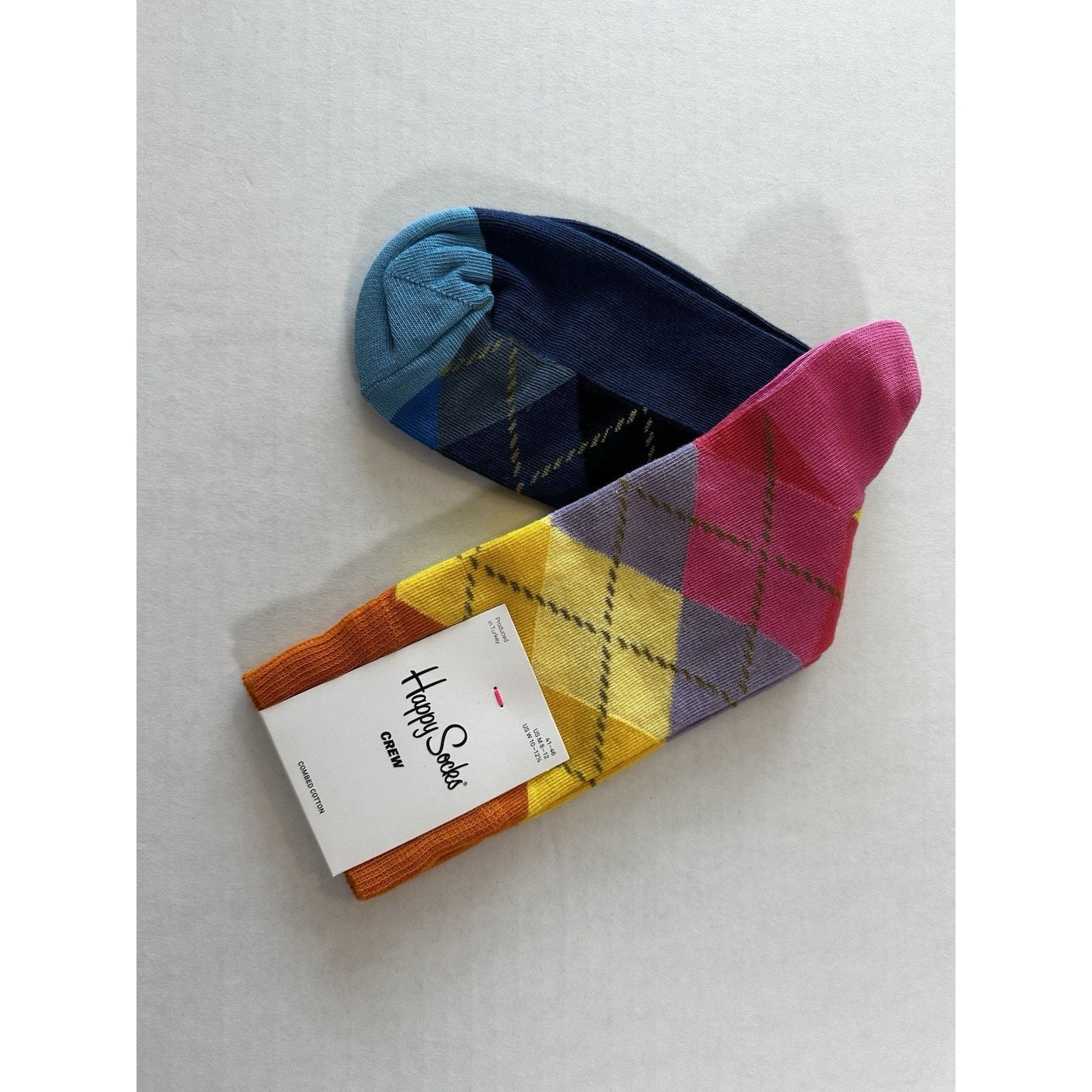 Happy Socks Happy Socks Crew Argyle Socks Sz M 8-12-W 10-12.5 Preppy NWT Size ONE SIZE - 5 Thumbnail