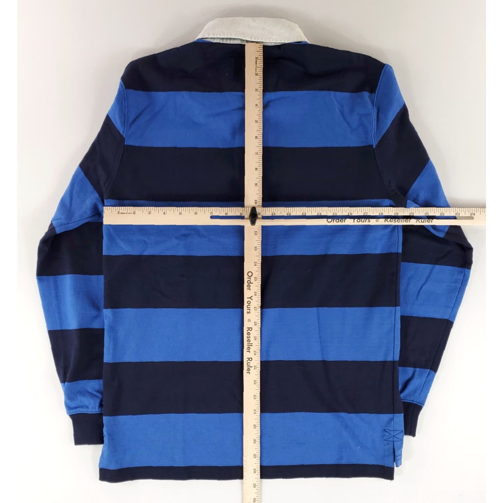 Vintage LL Bean Rugby Shirt Striped Long Sleeve Mens S Blue Size US S / EU 44-46 / 1 - 6 Thumbnail