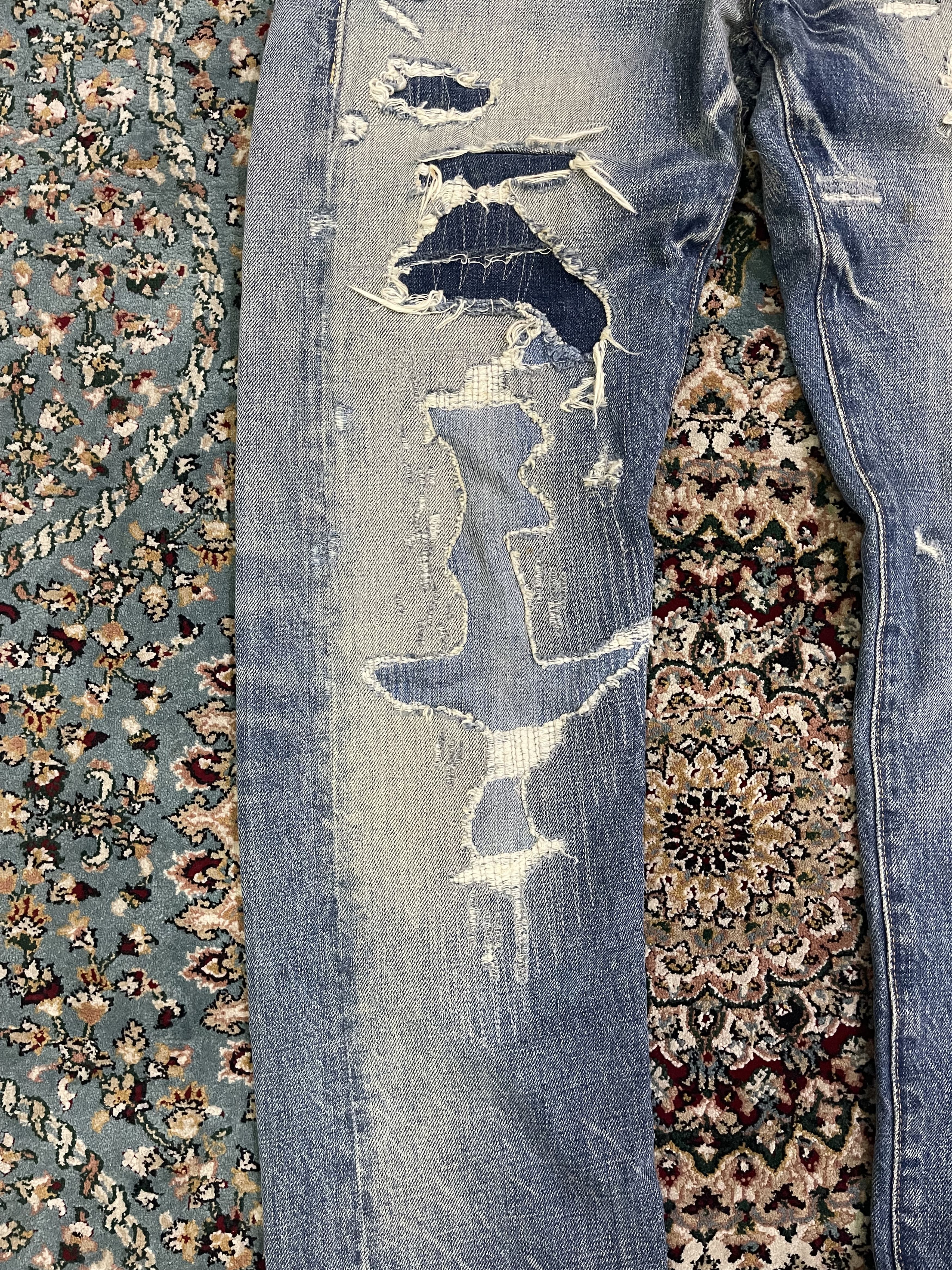 Denim & Supply Ralph Lauren Vintage Distressed Ripped Off Slim Style Size US 30 / EU 46 - 7 Thumbnail