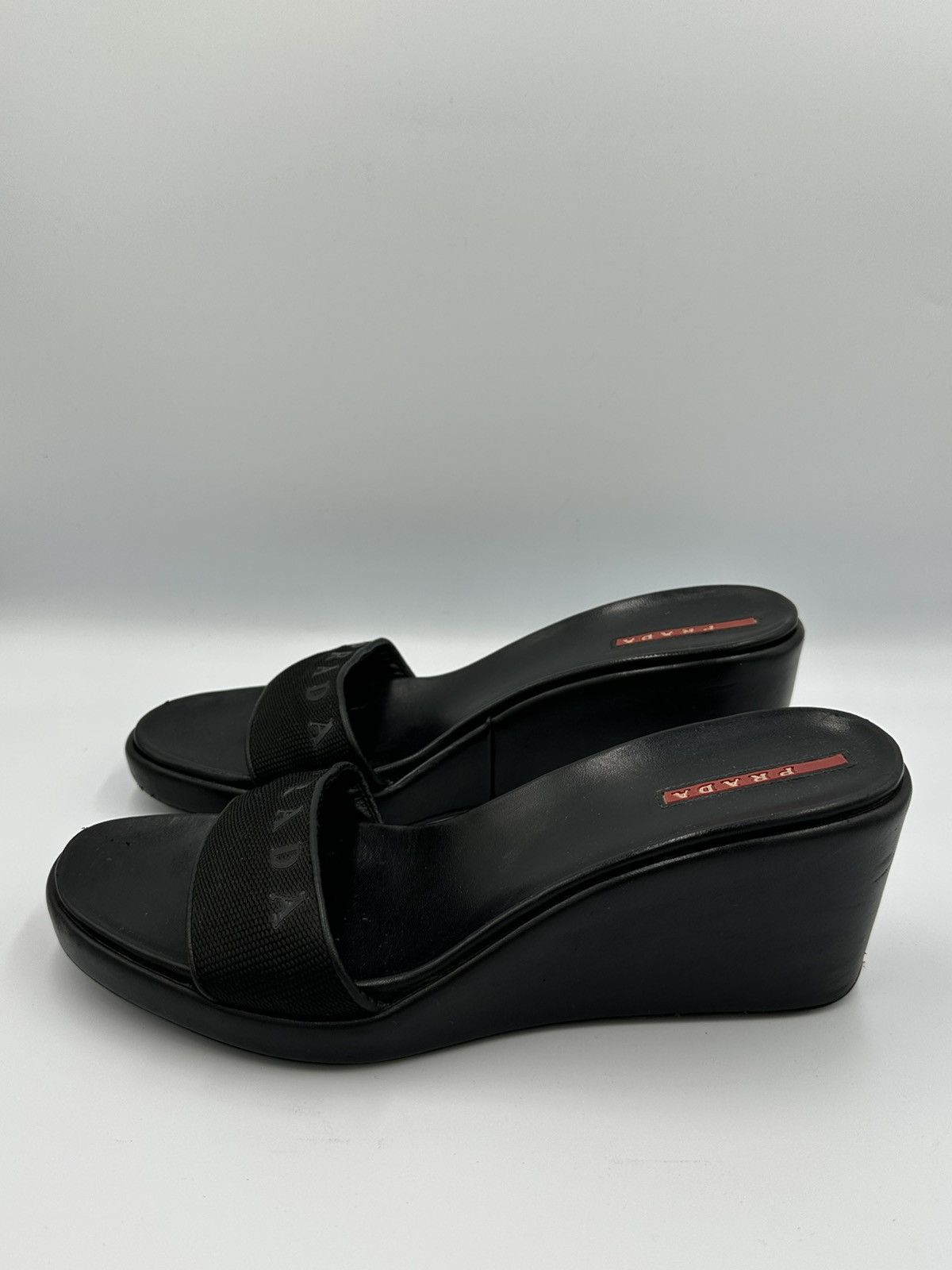 Prada Prada leather wedge sandals with dustbag Size US 8 / IT 38 - 3 Thumbnail