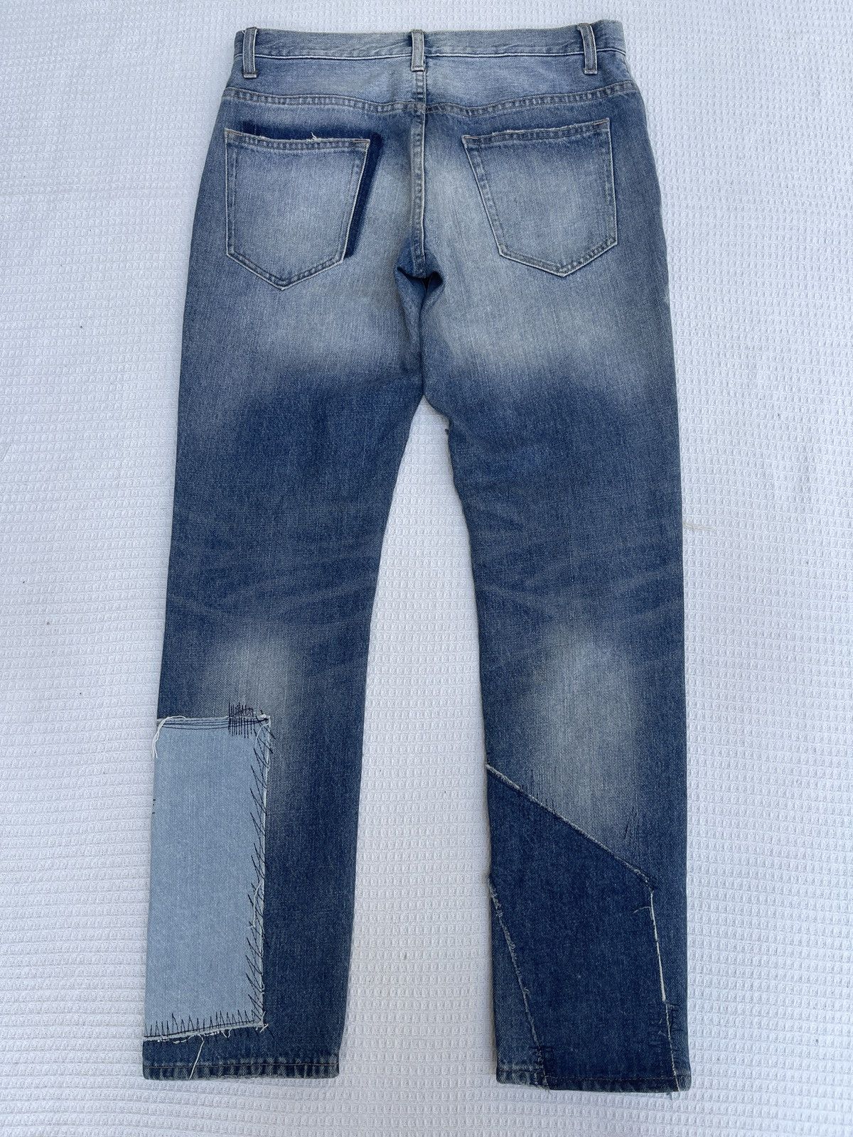 Japanese Brand Rare🔥Japanese Designer 6 Rage Blue Patchwork Jeans Size US 31 - 3 Thumbnail
