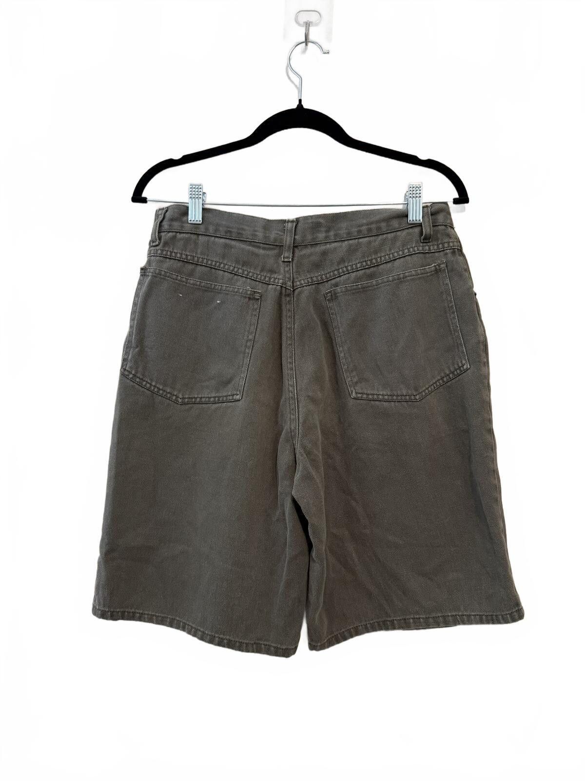 Other Vintage Men's Basic Dark Olive Green Denim Shorts Size 32 Size US 32 / EU 48 - 2 Thumbnail