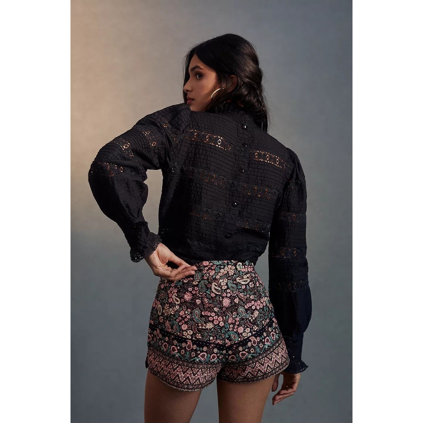 Anthropologie New Anthropologie Batik Helena Floral Shorts $161 SMALL 38 Size 27" / US 4 / IT 40 - 3 Thumbnail