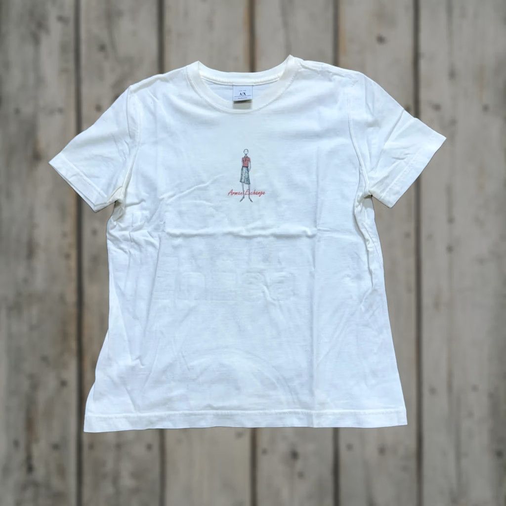 Armani Armani Exchange VTG T-Shirt Women's M White Graphic Print Crew Neck 100% Size M / US 6-8 / IT 42-44 - 1 Thumbnail