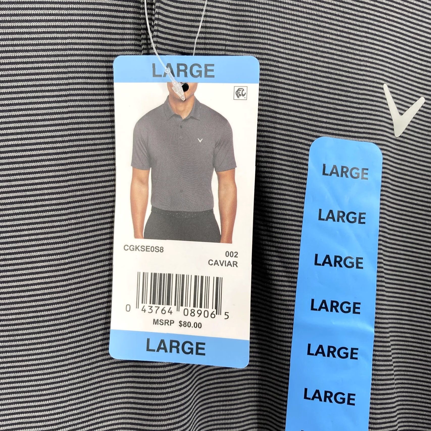 Callaway Callaway Polo Shirt Mens Large Black Micro Stripe Golf Moisture Wicking Preppy Shirt Mens L Black Stripe Polo Size US L / EU 52-54 / 3 - 6 Thumbnail