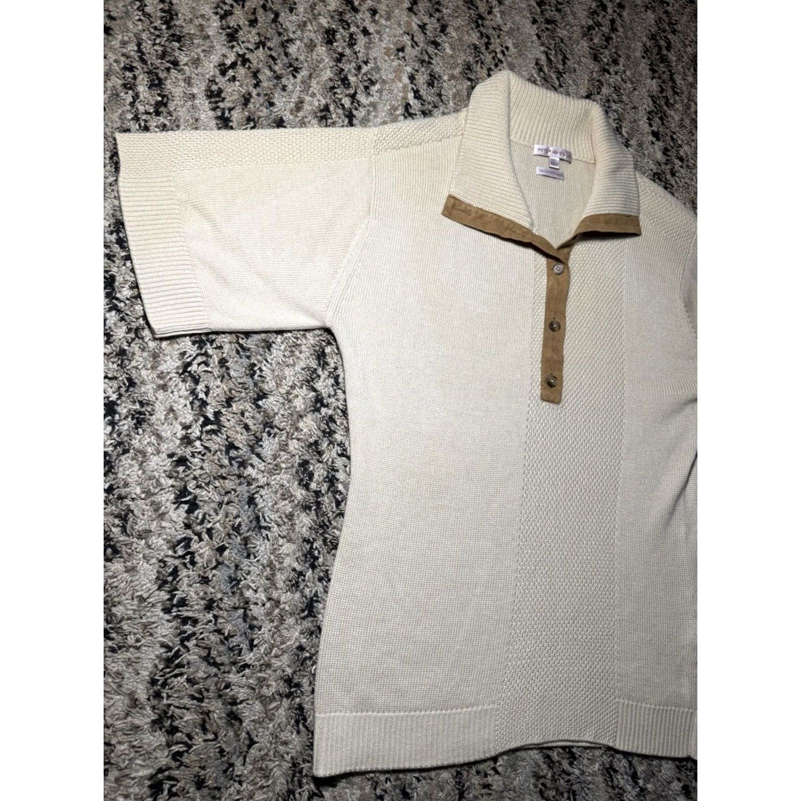 Peter Millar Peter Millar Polo Shirt Beige M Mens Silk Cashmere Blend Knit Stretch Short Sleeve Size US M / EU 48-50 / 2 - 3 Thumbnail