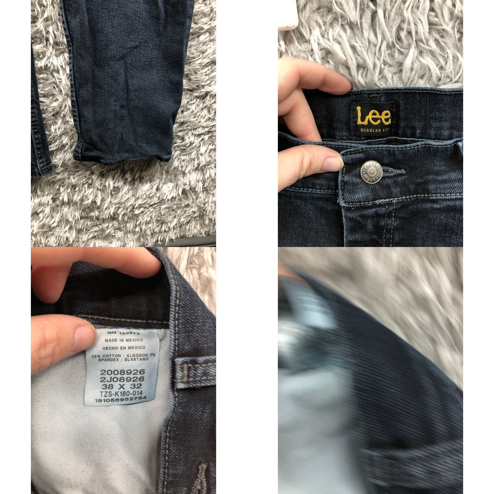 Lee Lee Jeans 38x32 Mens Mid Rise Straight Leg Dark Wash Blue Denim Jeans Size US 38 / EU 54 - 8 Thumbnail