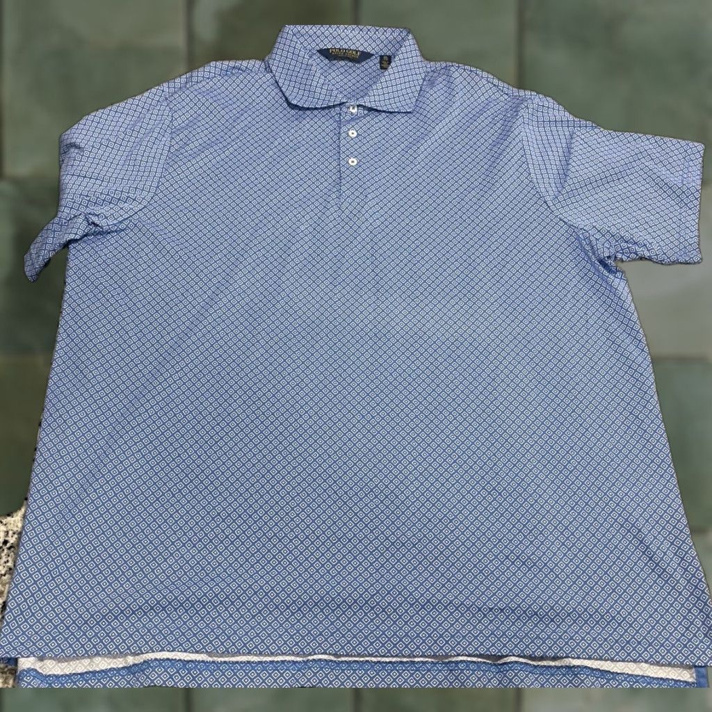 Polo Ralph Lauren Ralph Lauren Polo Golf Geometric Polo Shirt Mens Sz XXL Light Blue Size US XXL / EU 58 / 5 - 1 Thumbnail