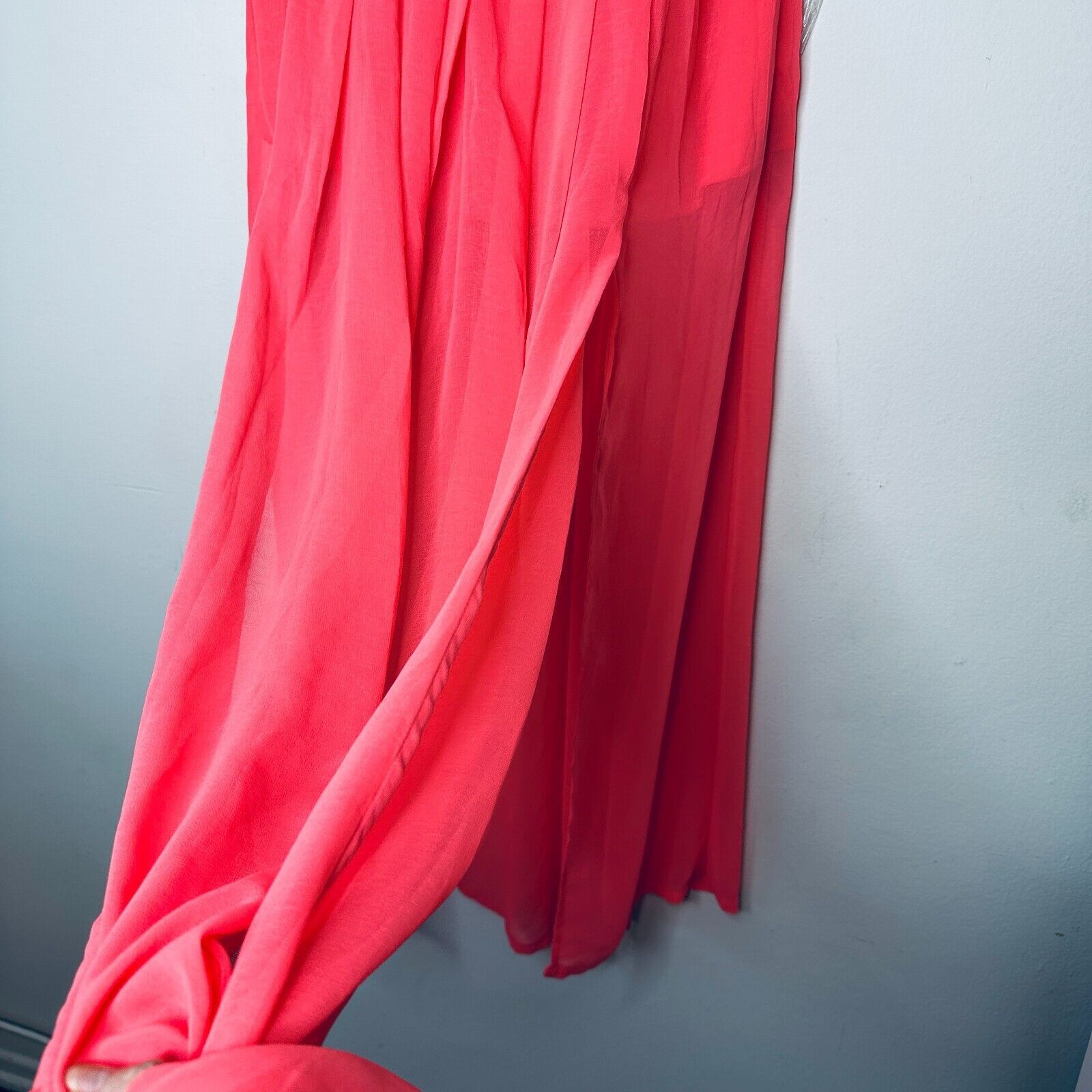 Other Love Riche Pink Sheer Maxi Short Slip Silver Shimmer Waist L Size 36" / US 14 / IT 50 - 6 Thumbnail