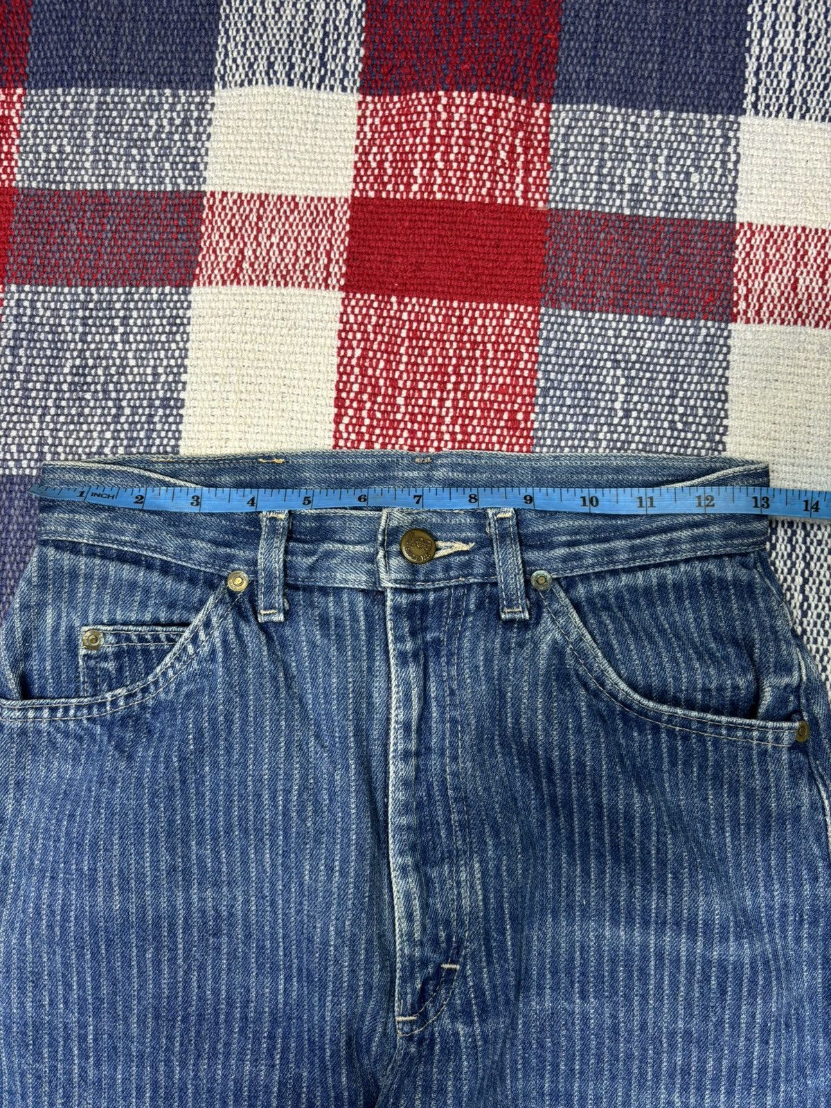 Lee Vintage 90s Lee Riders Striped Jeans W26 L44 OL7 Size US 26 / EU 42 - 13 Thumbnail