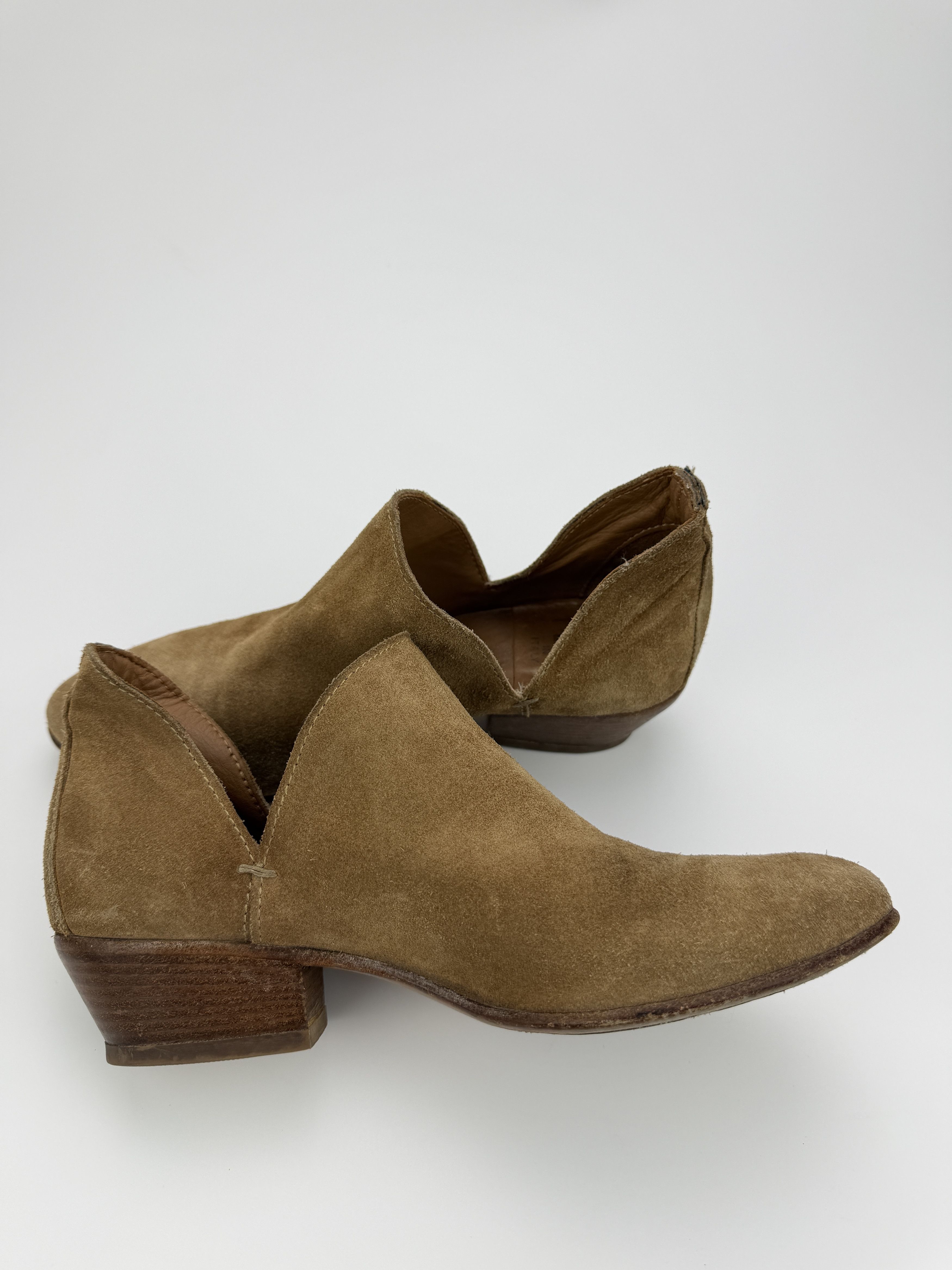 MoMA Moma Beige Suede Ankle Boots Side Slid Pointed Toes Size US 6 / IT 36 - 11 Thumbnail