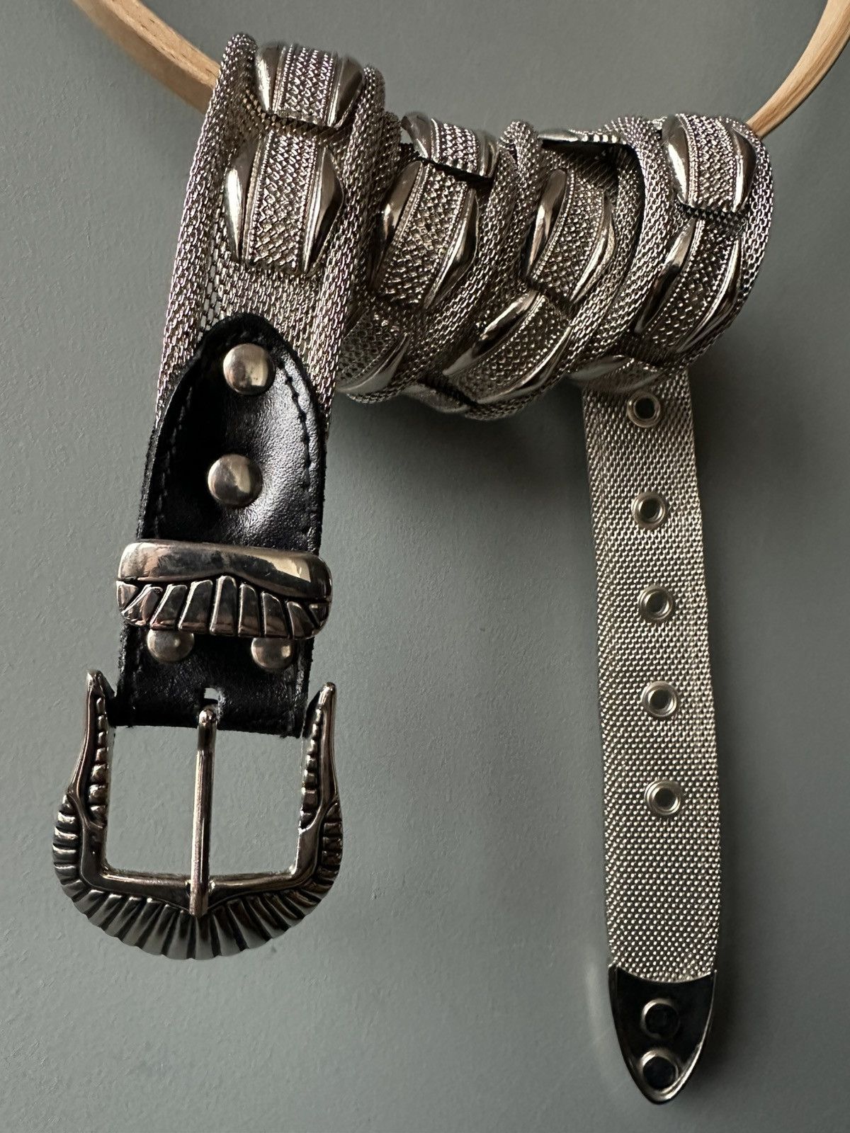 Vintage Vintage Chainmail Leather Belt Size ONE SIZE - 2 Thumbnail