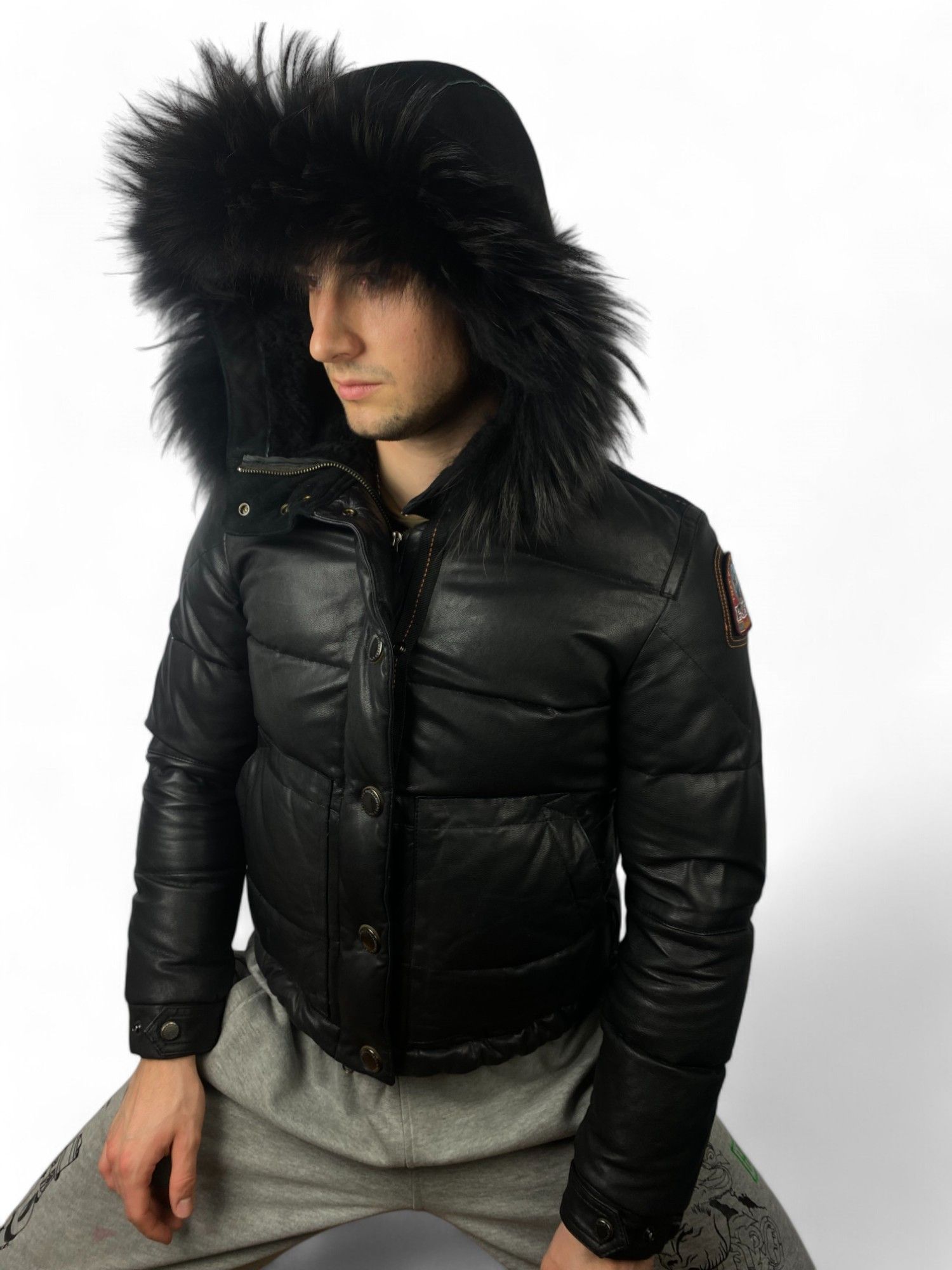 Parajumpers distressed leather parajumpers puffer jacket down feather Size S / US 4 / IT 40 - 6 Thumbnail