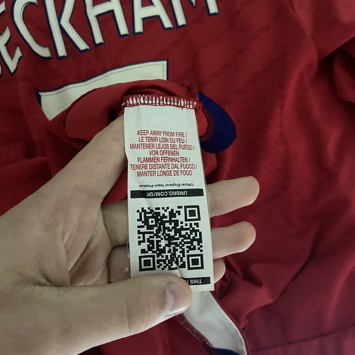 Umbro England #7 Beckham Football Jersey Umbro Away 2010 Size US M / EU 48-50 / 2 - 10 Thumbnail