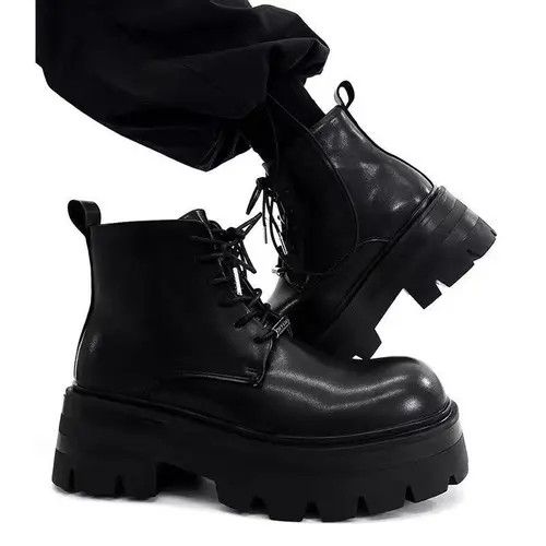 VIBE Black Thick Sole Big Head Derby Boots Size US 8 / EU 41 - 5 Thumbnail