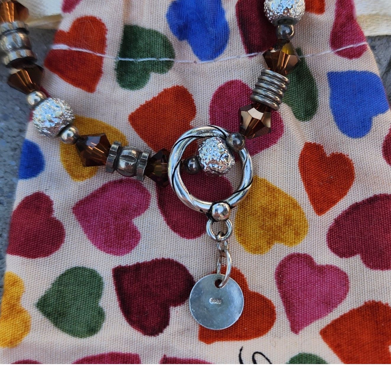 Brighton Brighton Crystal Sterling Silver Heart Toggle Bracelet Size ONE SIZE - 6 Thumbnail