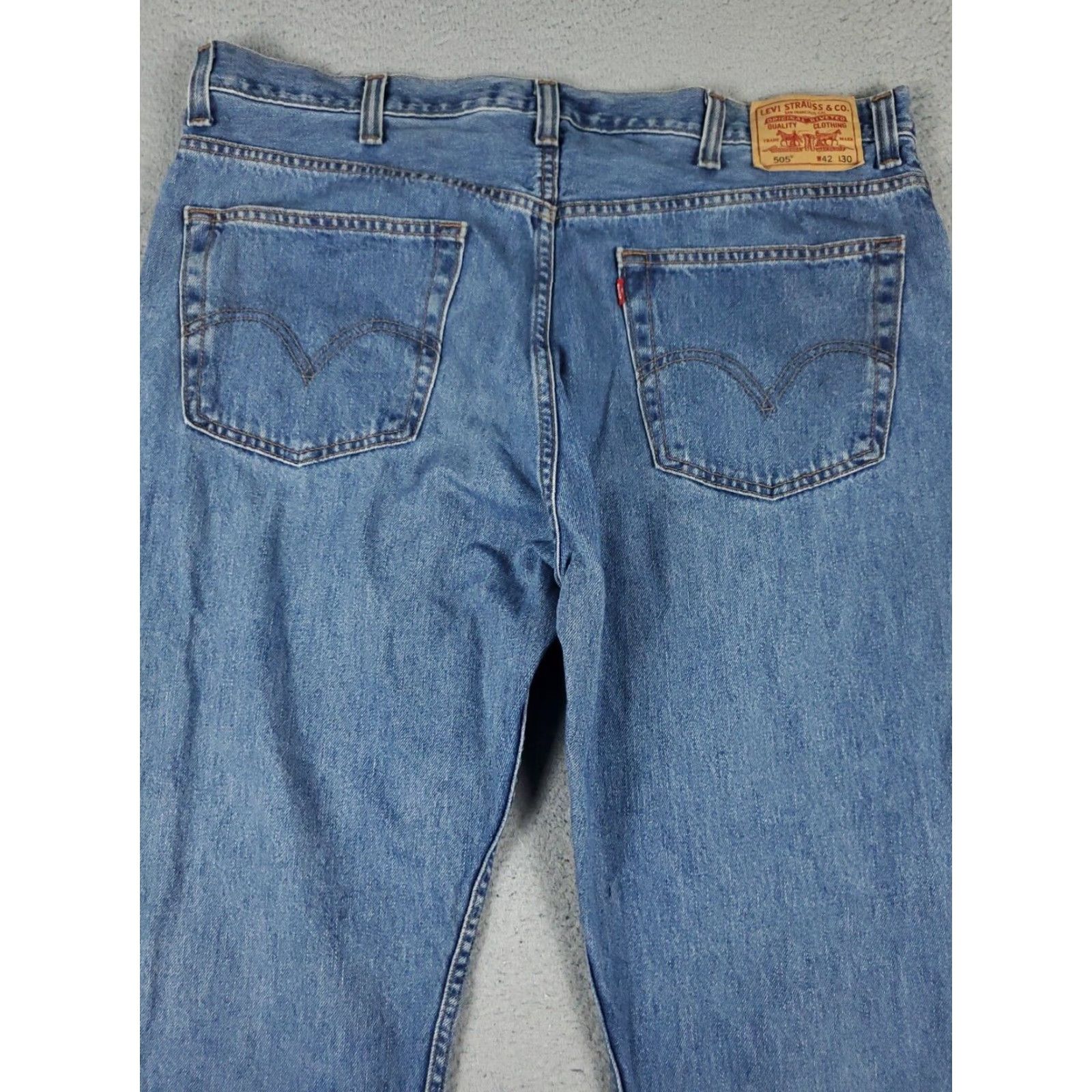 Levi's Levis Mens 505 Straight Leg Blue Denim Jeans Pants 42x30 Extra Large XL Size US 42 / EU 58 - 7 Thumbnail
