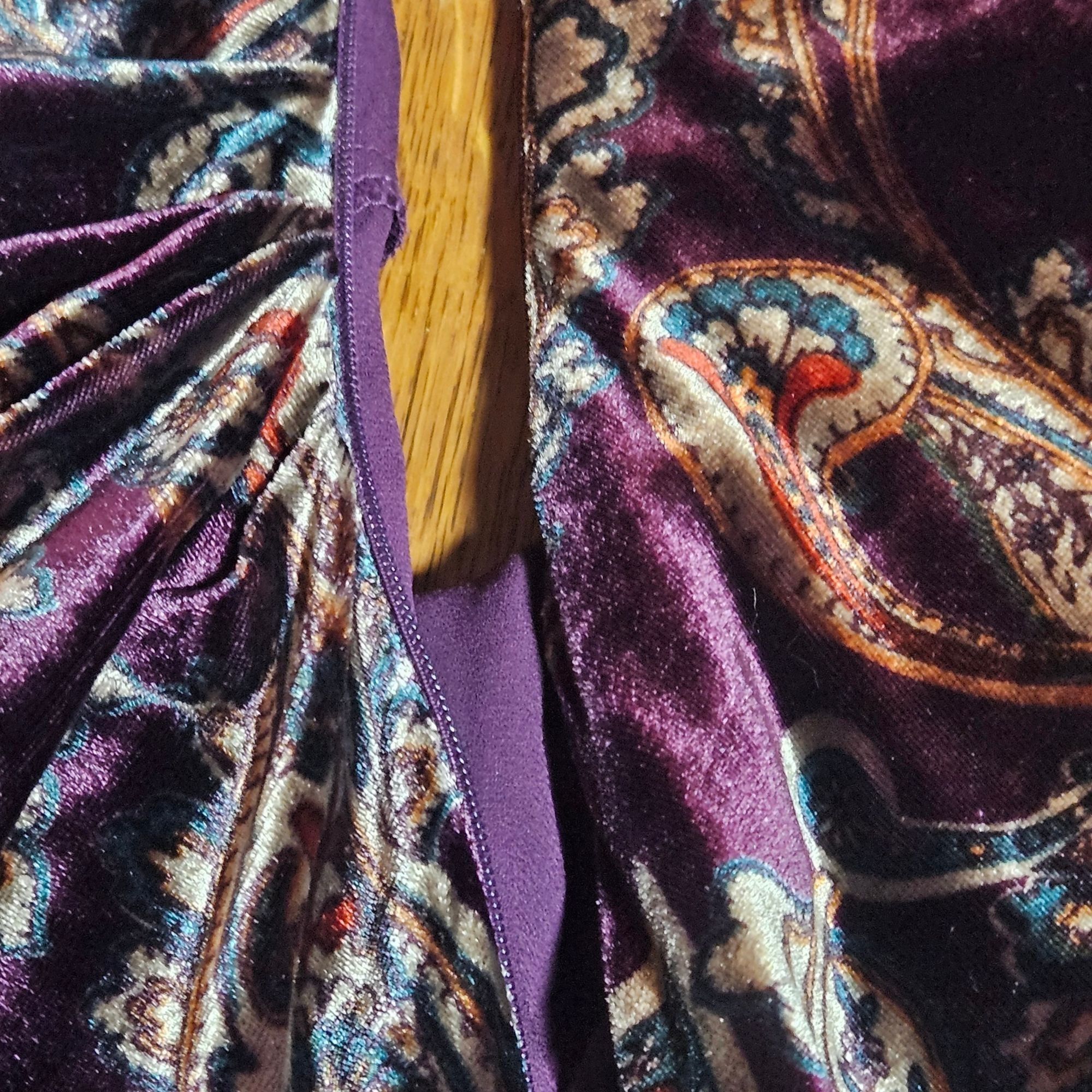 Lauren Ralph Lauren Lauren RL Women One-Shoulder Velvet Cocktail Dress Paisley 8 Size M / US 6-8 / IT 42-44 - 12 Thumbnail