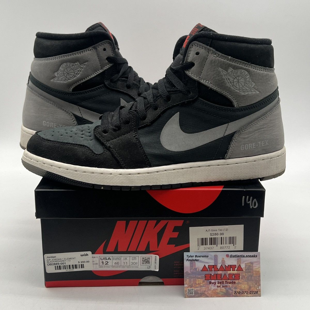 Air Jordan 1 high element gore Tex black particle grey