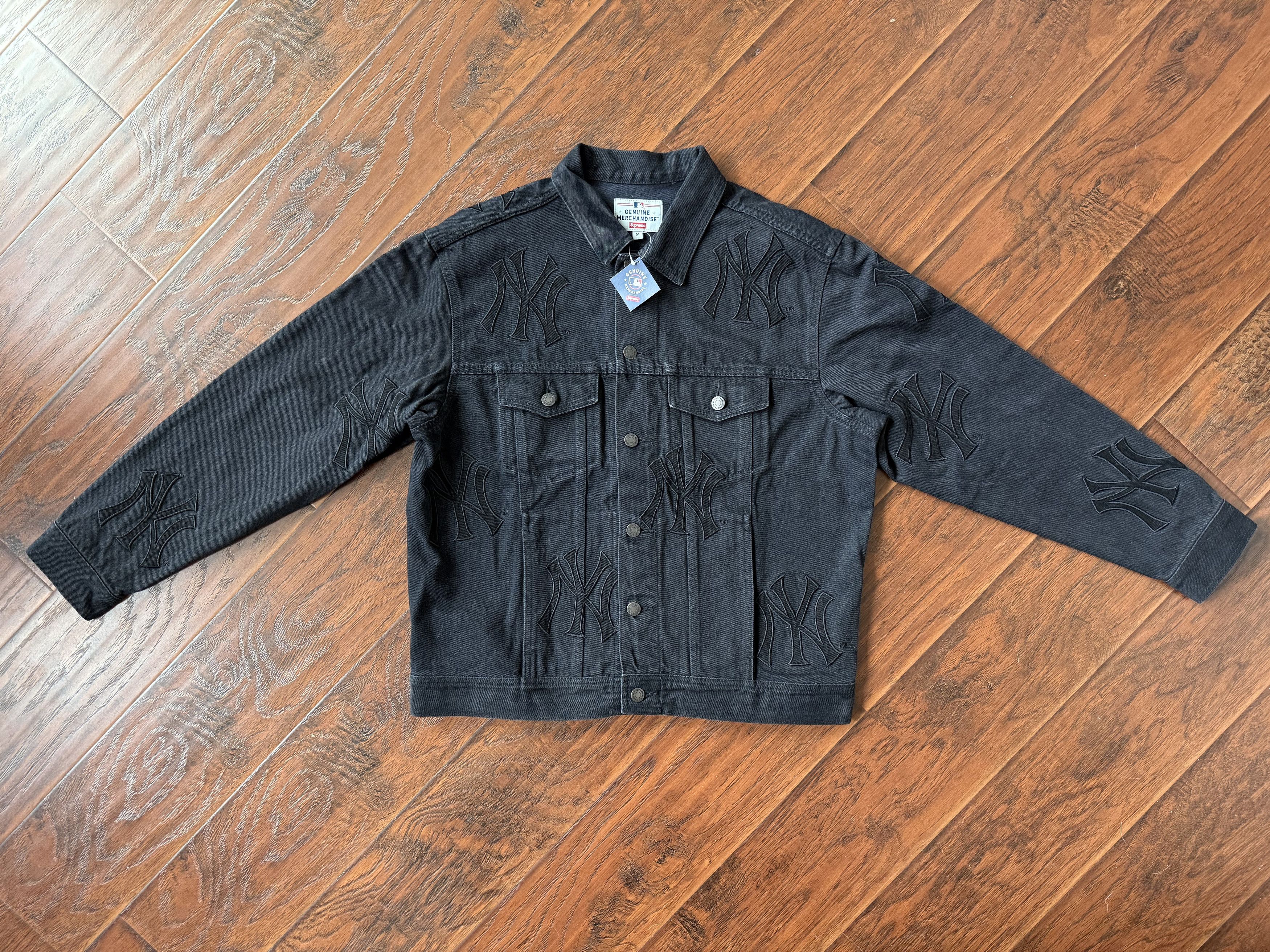 47 Brand × New York Yankees × Supreme Supreme x New York Yankees Trucker Jacket 2021 BNWT Black M Size US M / EU 48-50 / 2 - 2 Thumbnail