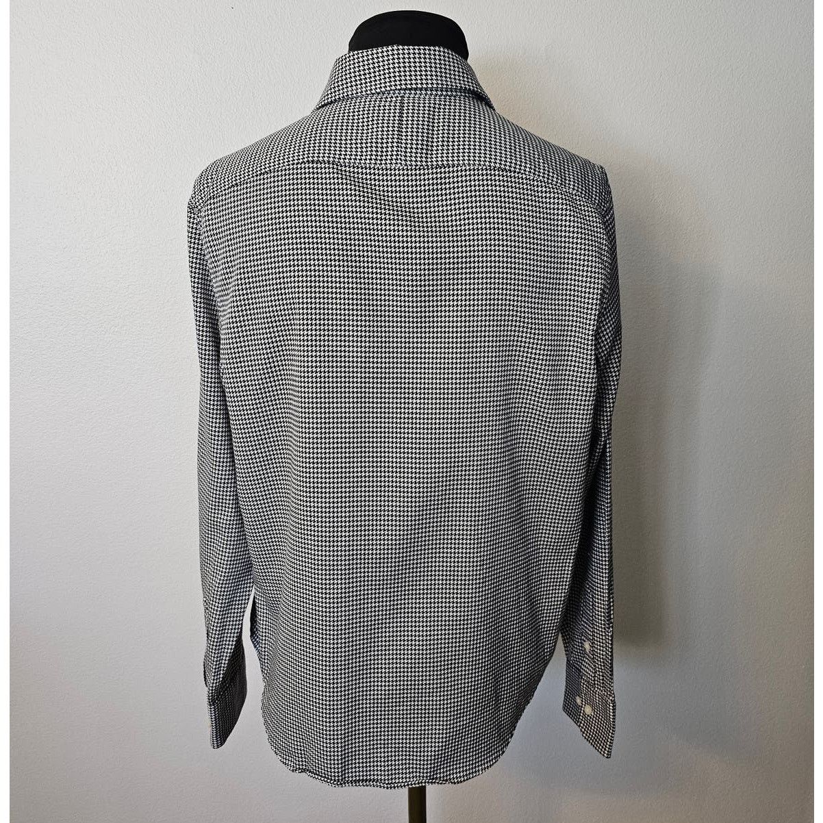 Chaps CHAPS Cotton Houndstooth Casual Button Front Shirt Top M Size M / US 6-8 / IT 42-44 - 3 Thumbnail