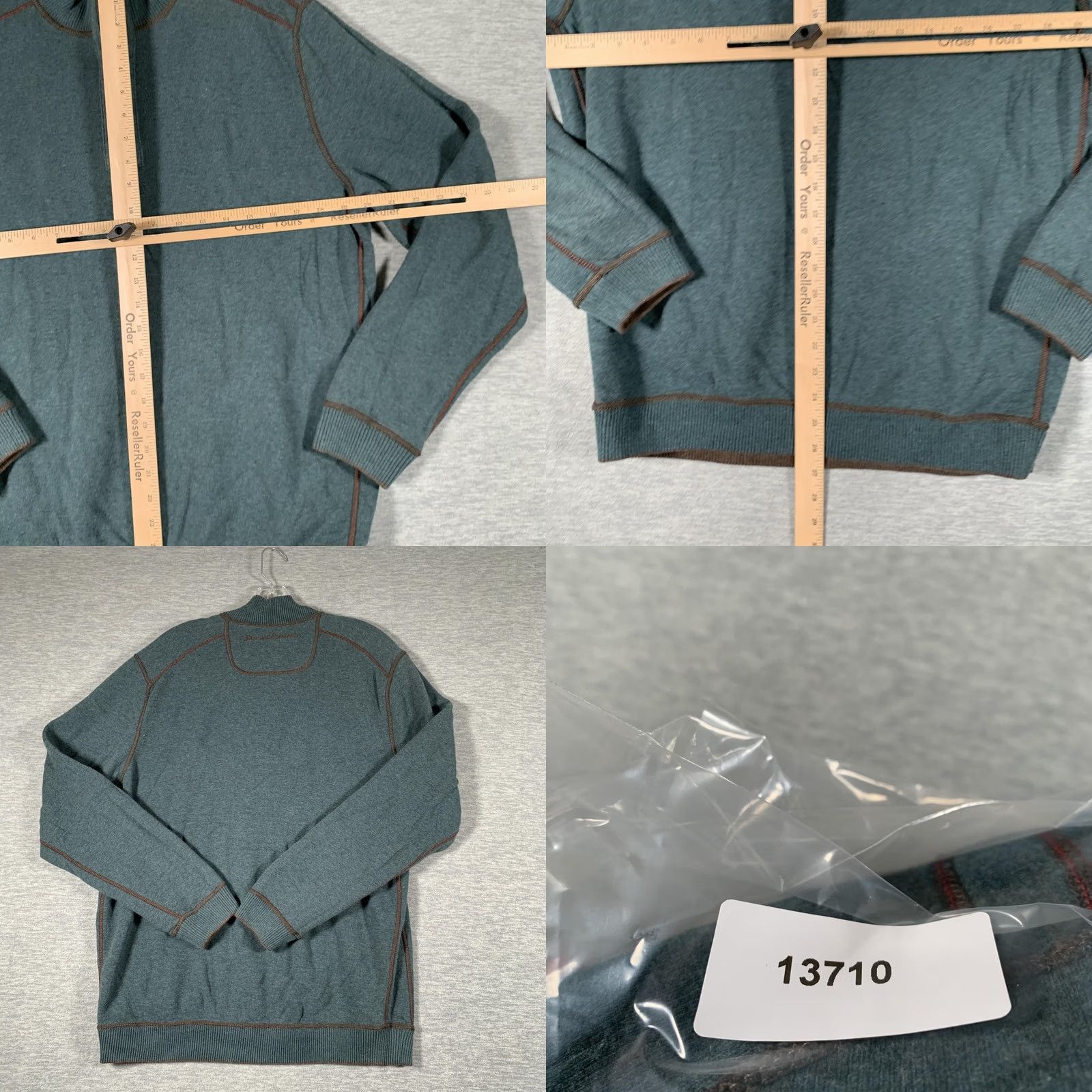 Tommy Bahama Tommy Bahama Sweater Mens Large Brown Reversible 1/4 Zip Mock Neck Pullover Size US L / EU 52-54 / 3 - 8 Thumbnail