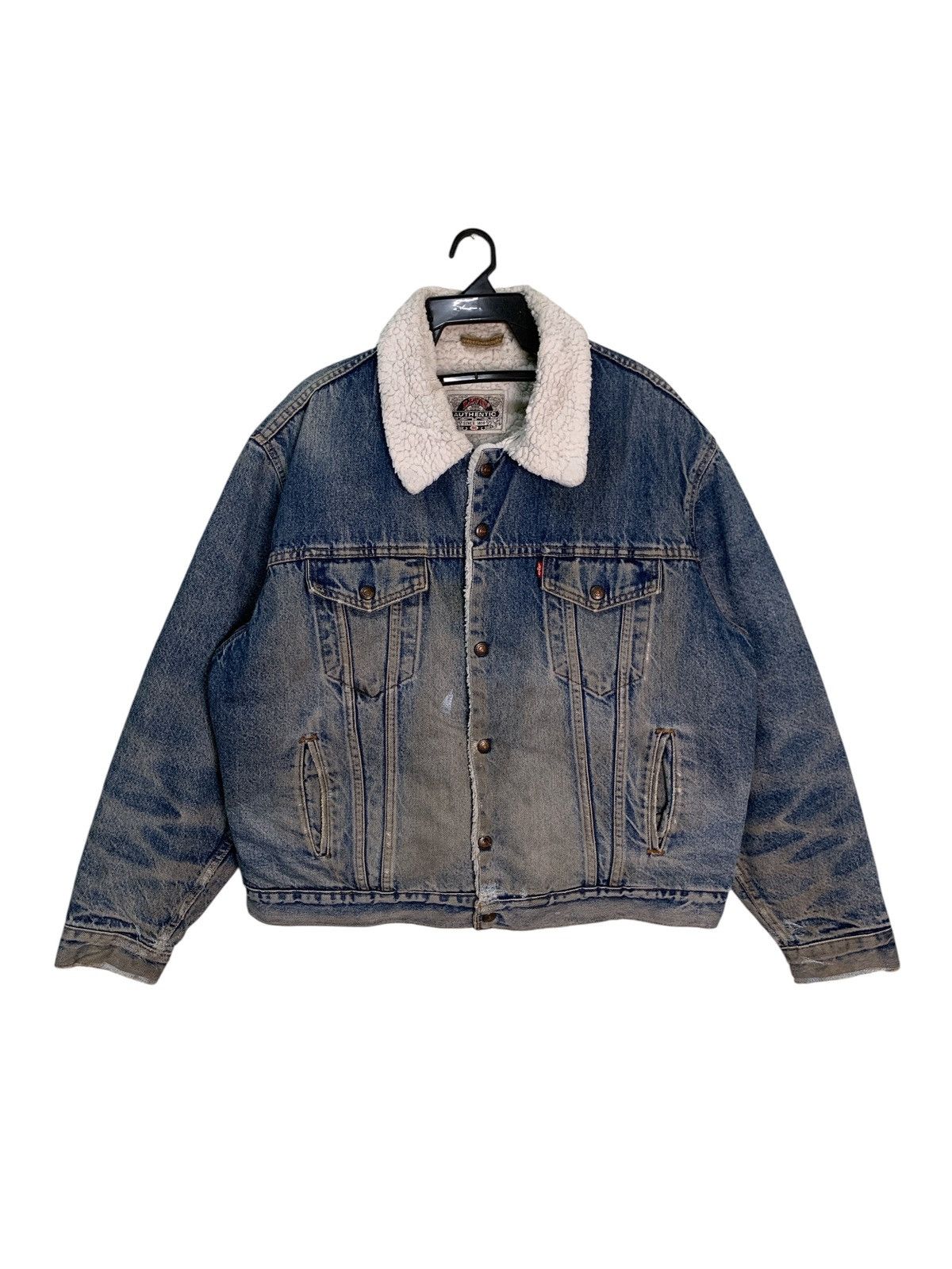 Levi's Vintage Clothing Rare Design Vintage Levi's Sherpa-Lined Denim Trucker Jacket Size US XL / EU 56 / 4 - 1 Thumbnail
