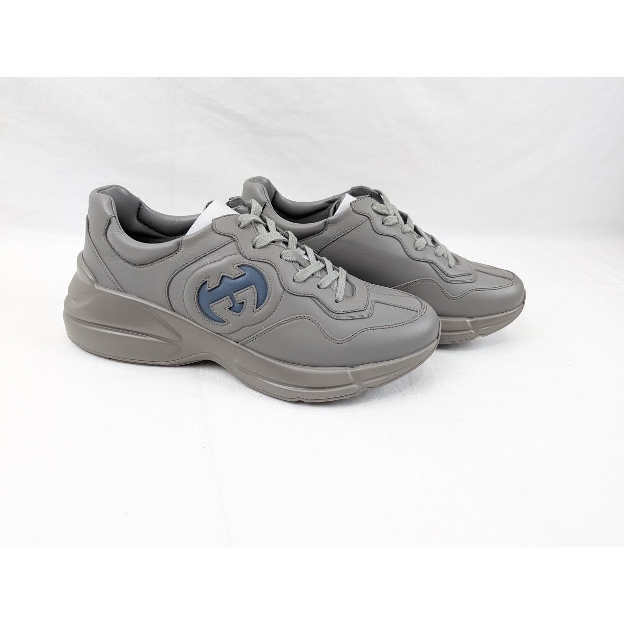 Gucci o1rshd1 Soft Leather Sneakers in Dusty Grey/Admiral Size US 10.5 / EU 43-44 - 11 Thumbnail