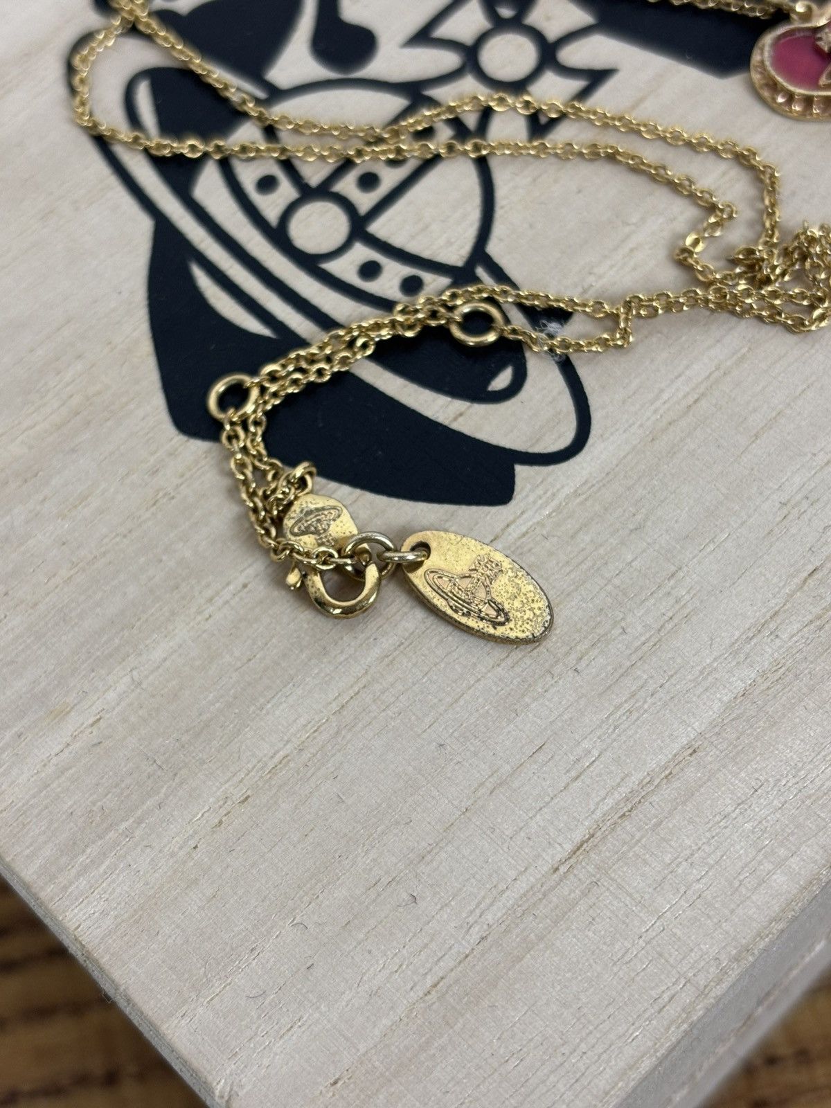 Vivienne Westwood Vivienne Westwood Petra Heart Pendant Necklace Red Diamante Size ONE SIZE - 6 Thumbnail