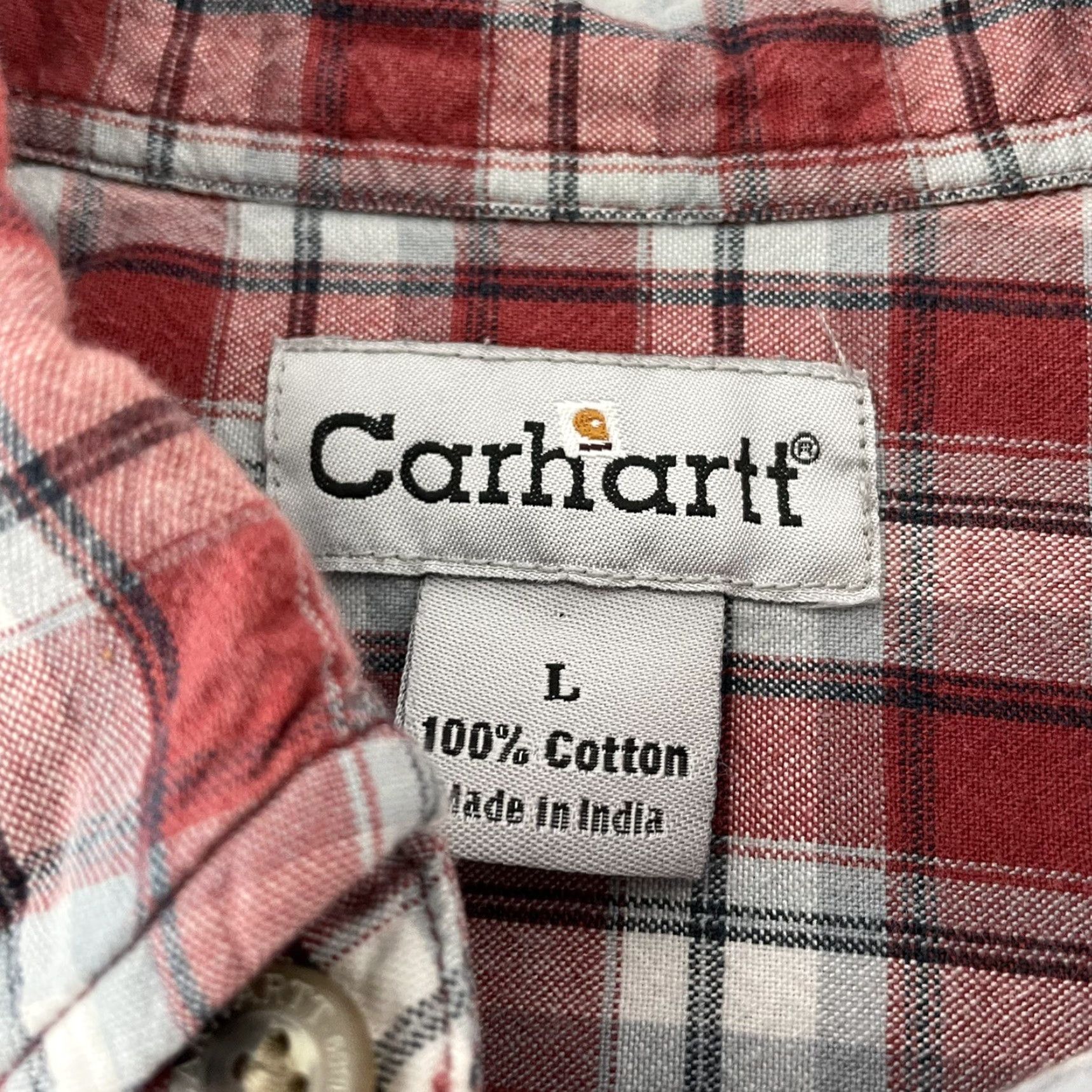 Carhartt Carhartt Shirt Plaid Short Sleeve Button-Up Men Large Red Cotton Size US L / EU 52-54 / 3 - 2 Thumbnail