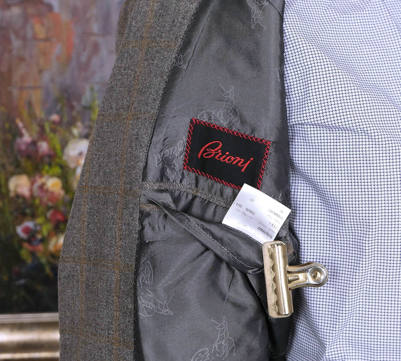 Brioni Brioni, grey handmade sports jacket, size 40UK, checked Size 40R - 5 Thumbnail