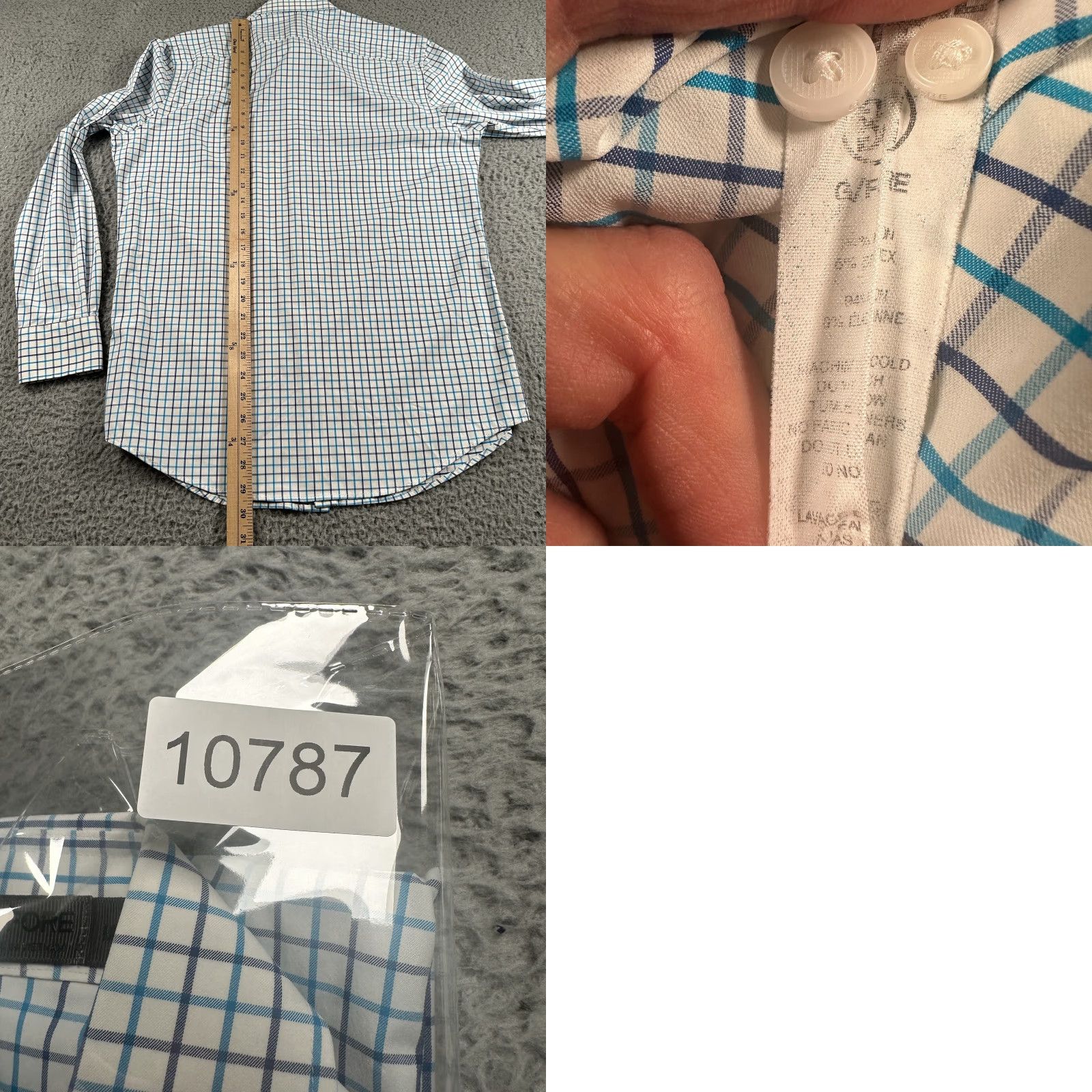 G/FORE G/FORE Men’s Casual Button-Down Shirt White Blue Check Medium Performance Size US M / EU 48-50 / 2 - 8 Thumbnail